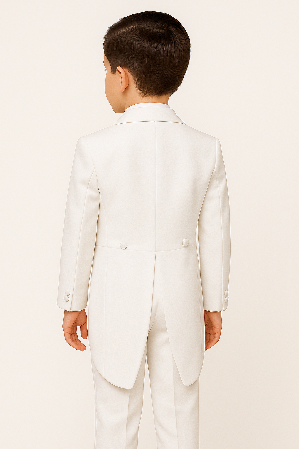 Boys Tuxedo Tail Suit - White