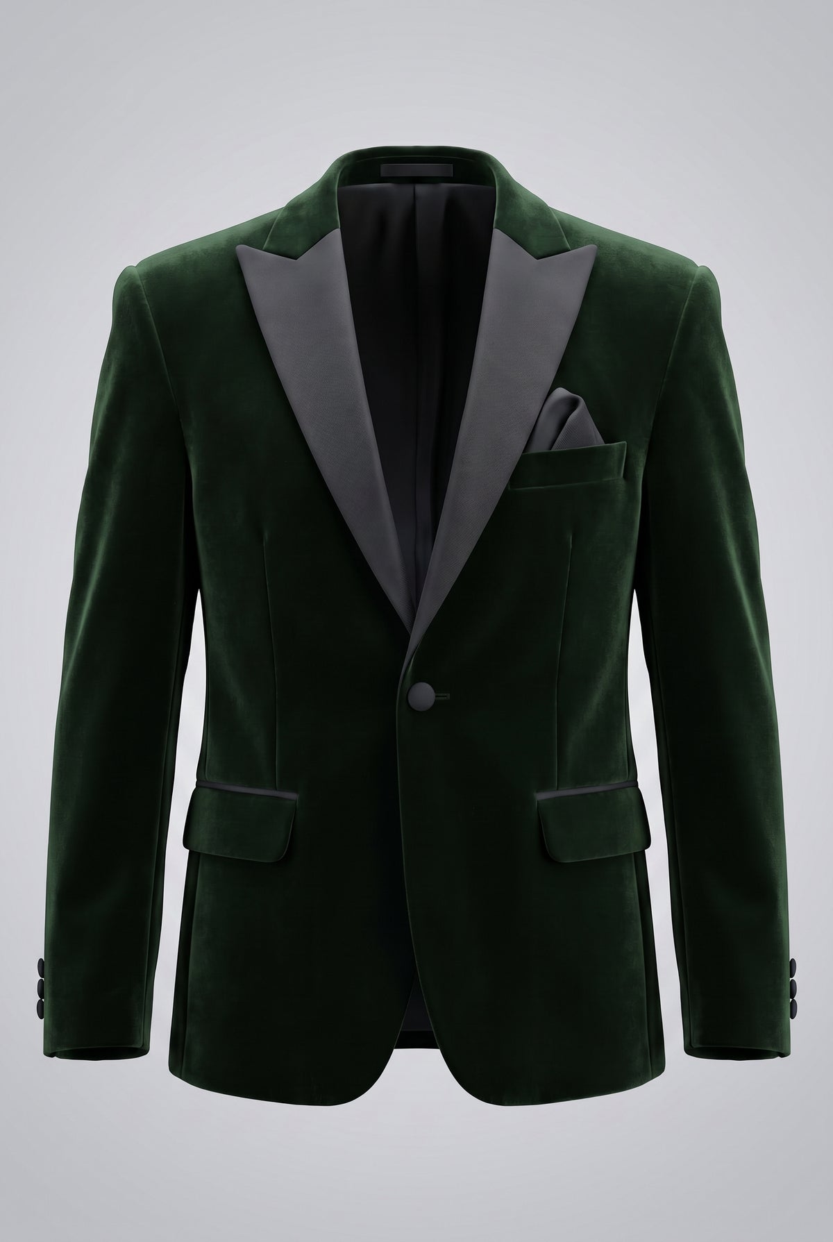 Blazer de terciopelo para niños con solapa de satén chaqueta de cena - Mayfair - Verde