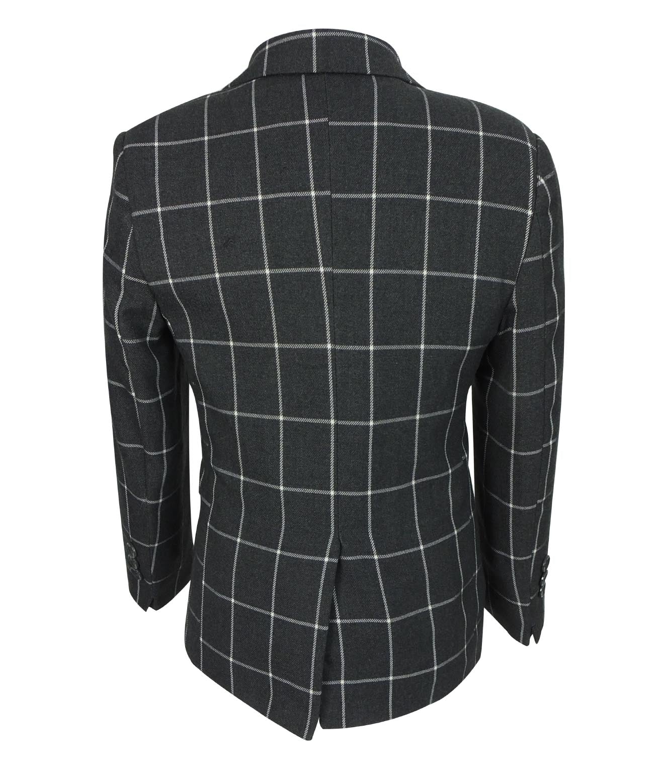 Ensemble costume garçon à carreaux fenêtre - Gris anthracite