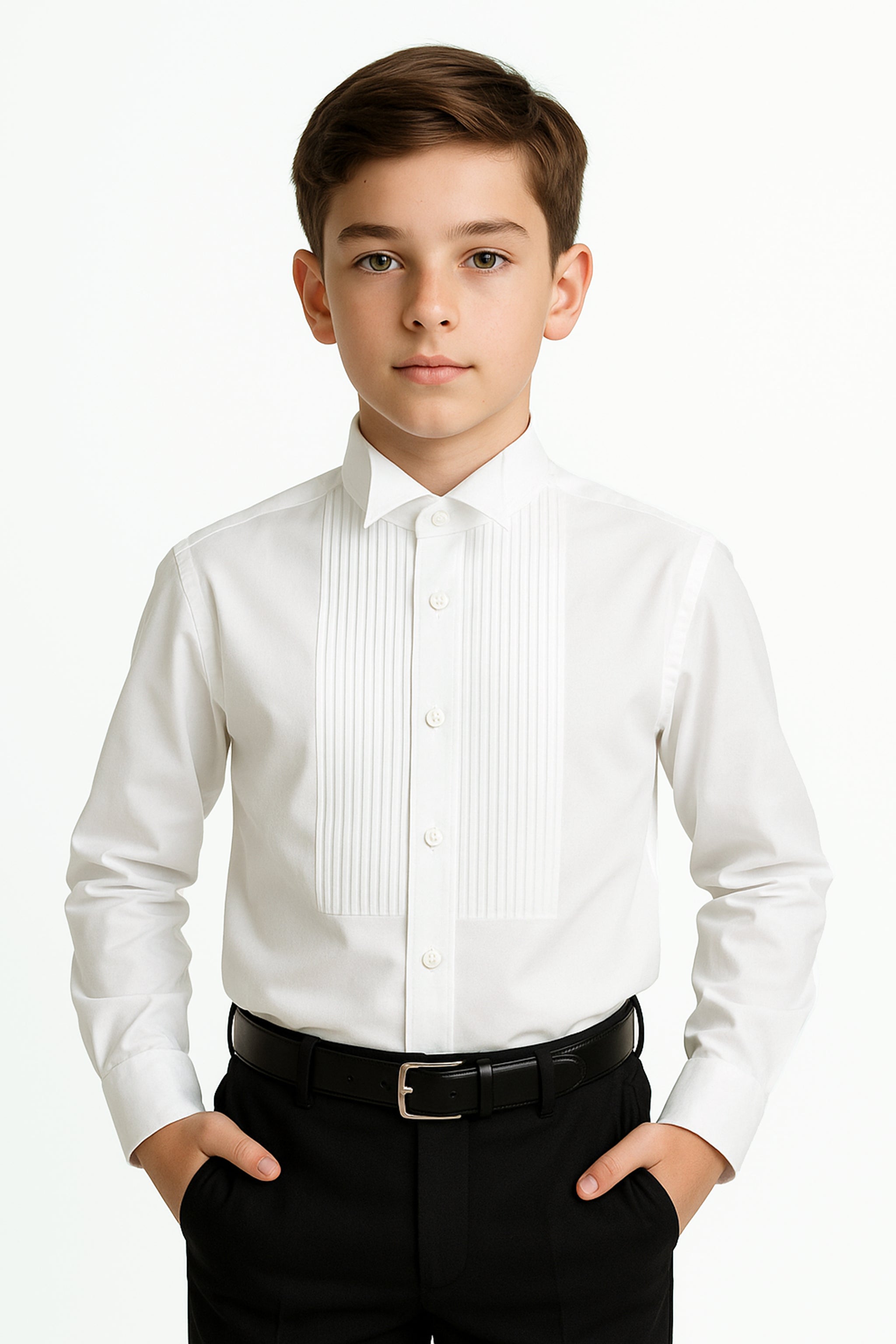 Coral Shoulder Print Detailed Standard Mold O Collar Boys T-Shirt - 11121