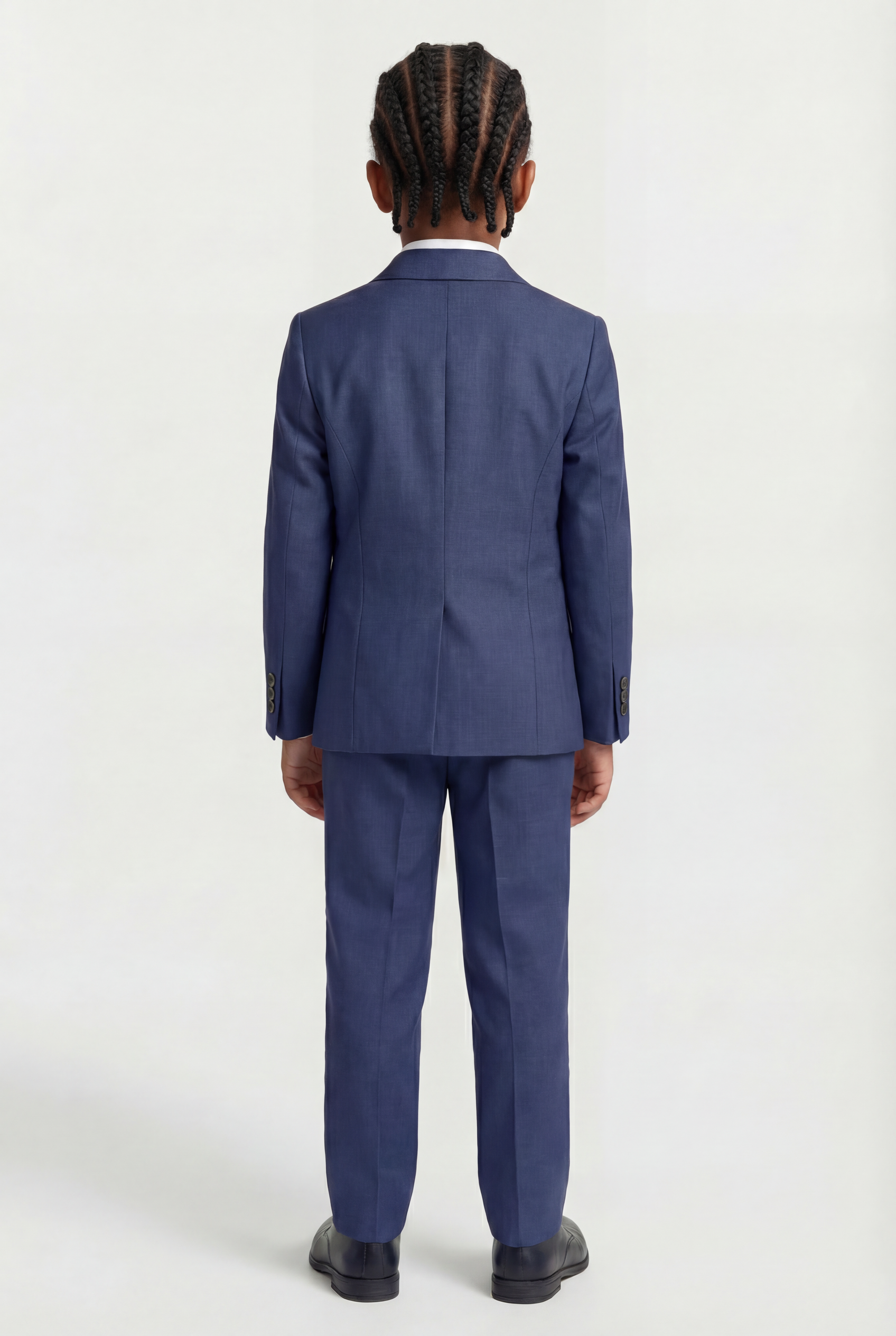 Conjunto de Traje Cruzado Ajustado de 4 Piezas para Niños - Azul Marino