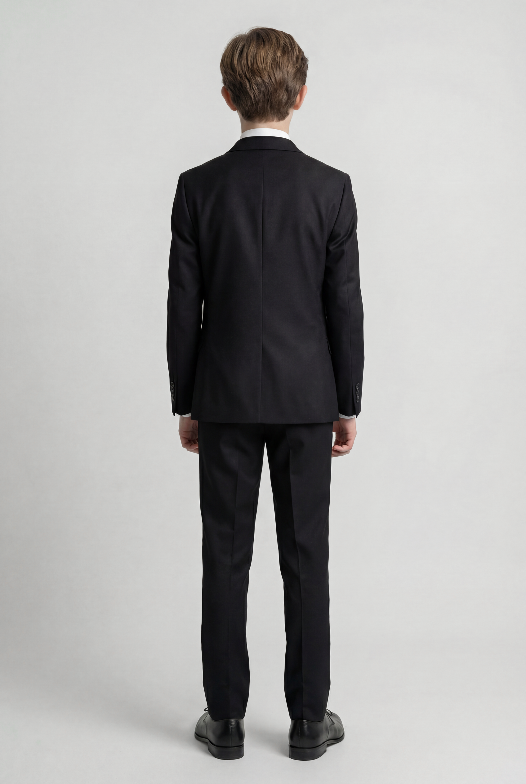 Completo formale da 5 pezzi per ragazzi con gilet doppiopetto - Nero