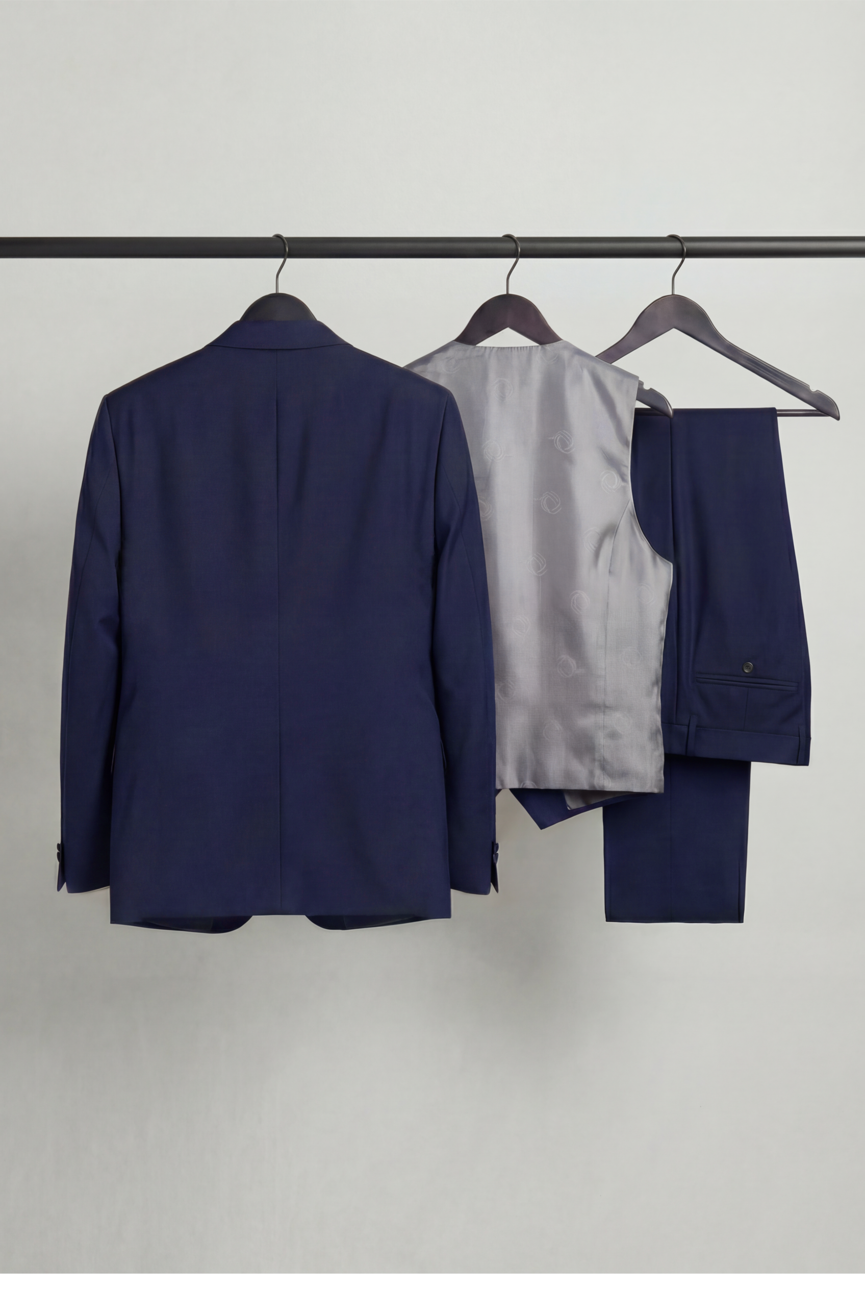 Traje de cena de esmoquin con solapa brillante para niños - Azul marino