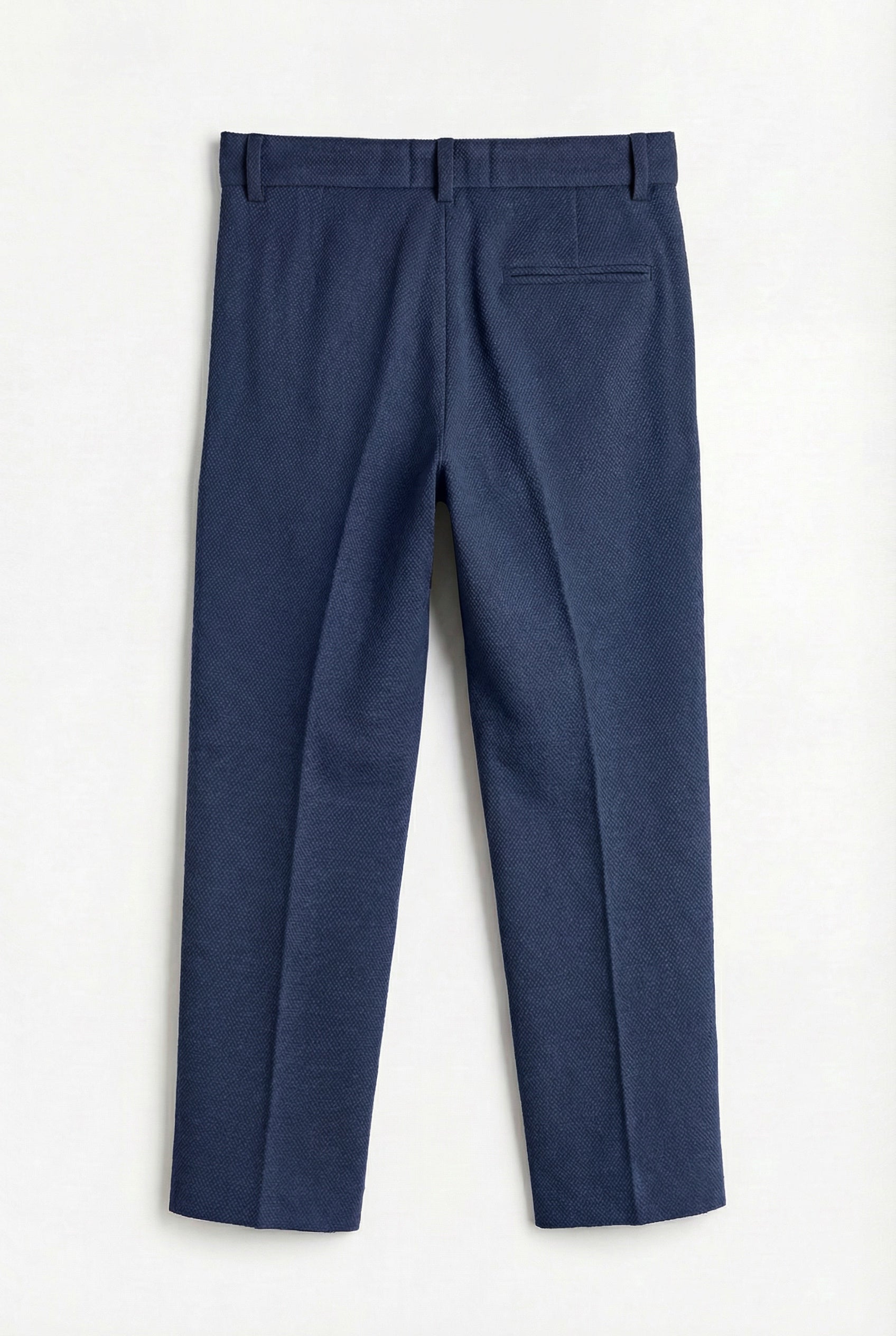 Traje de 5 piezas para niños con tejido texturizado y chaleco cruzado - Azul marino oscuro