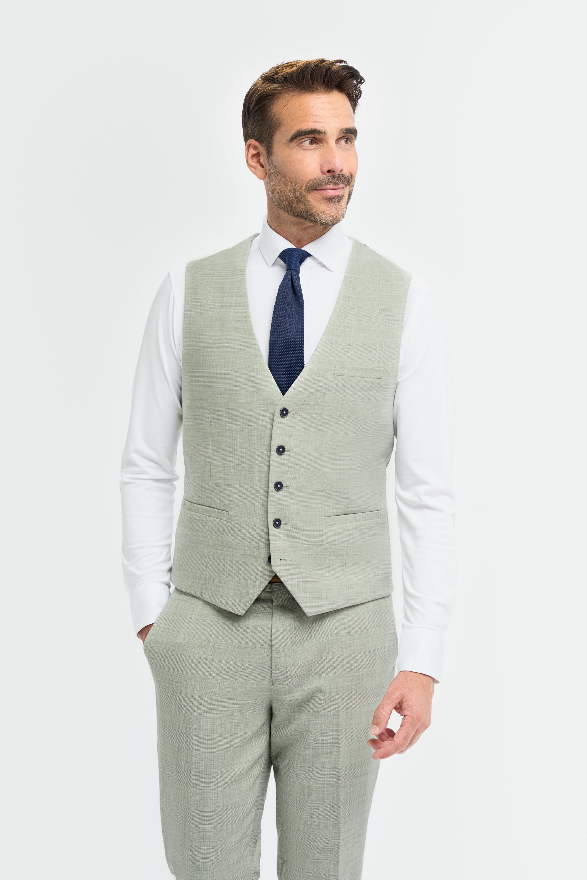 Father & Son Matching Textured 3-Piece Suit Set - Camden Sage