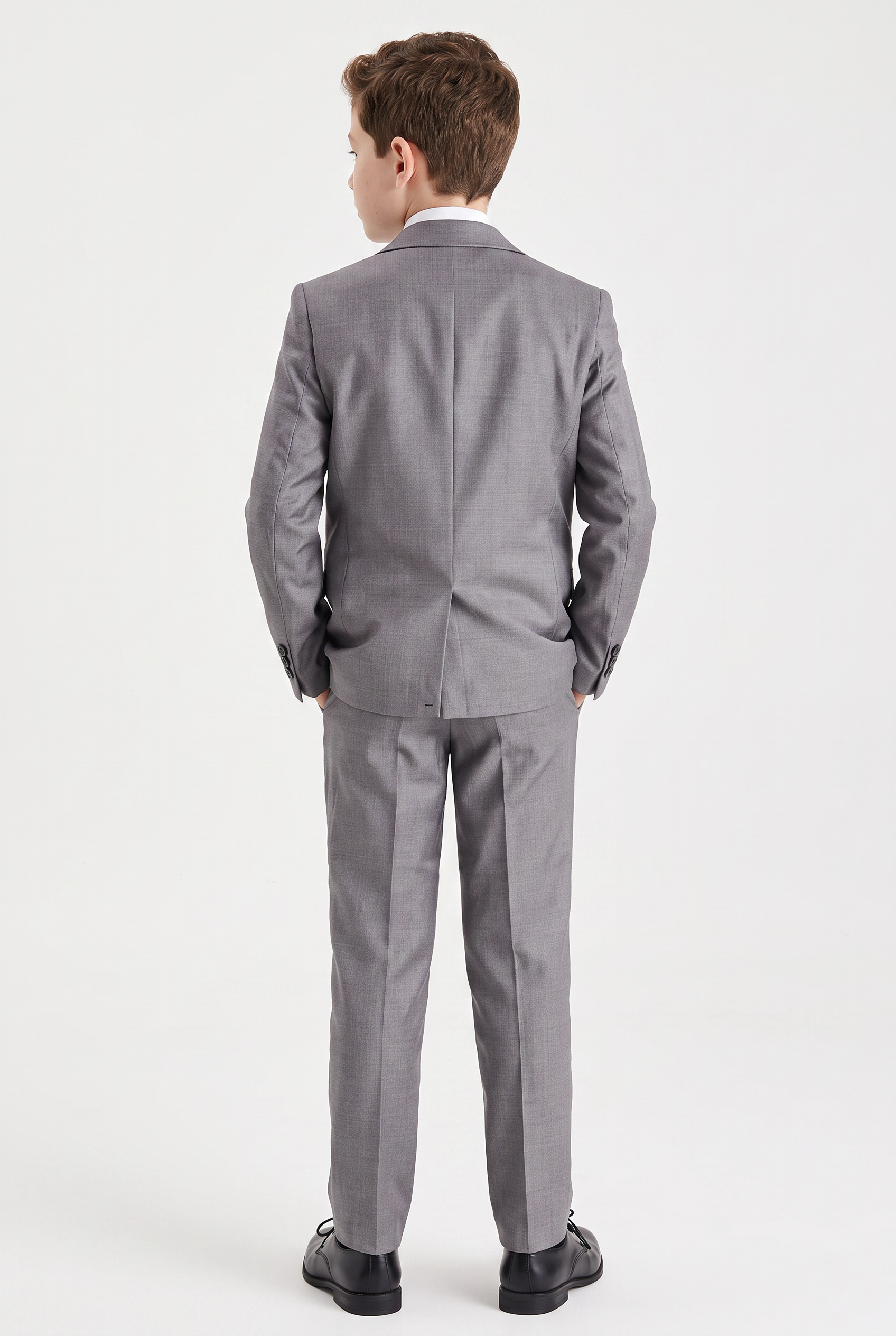 Conjunto de traje a juego de 3 piezas para padre e hijo con costura decorativa - Edward - Gris