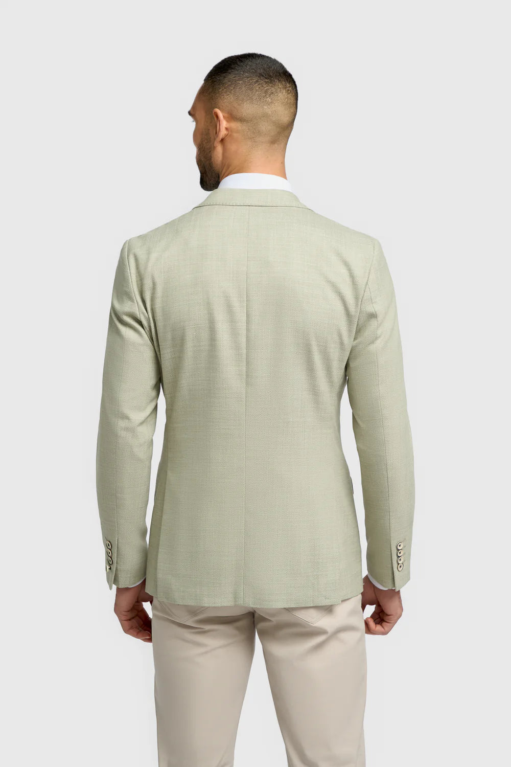 Blazer de sarga espiga a juego para padre e hijo - Verde Salvia