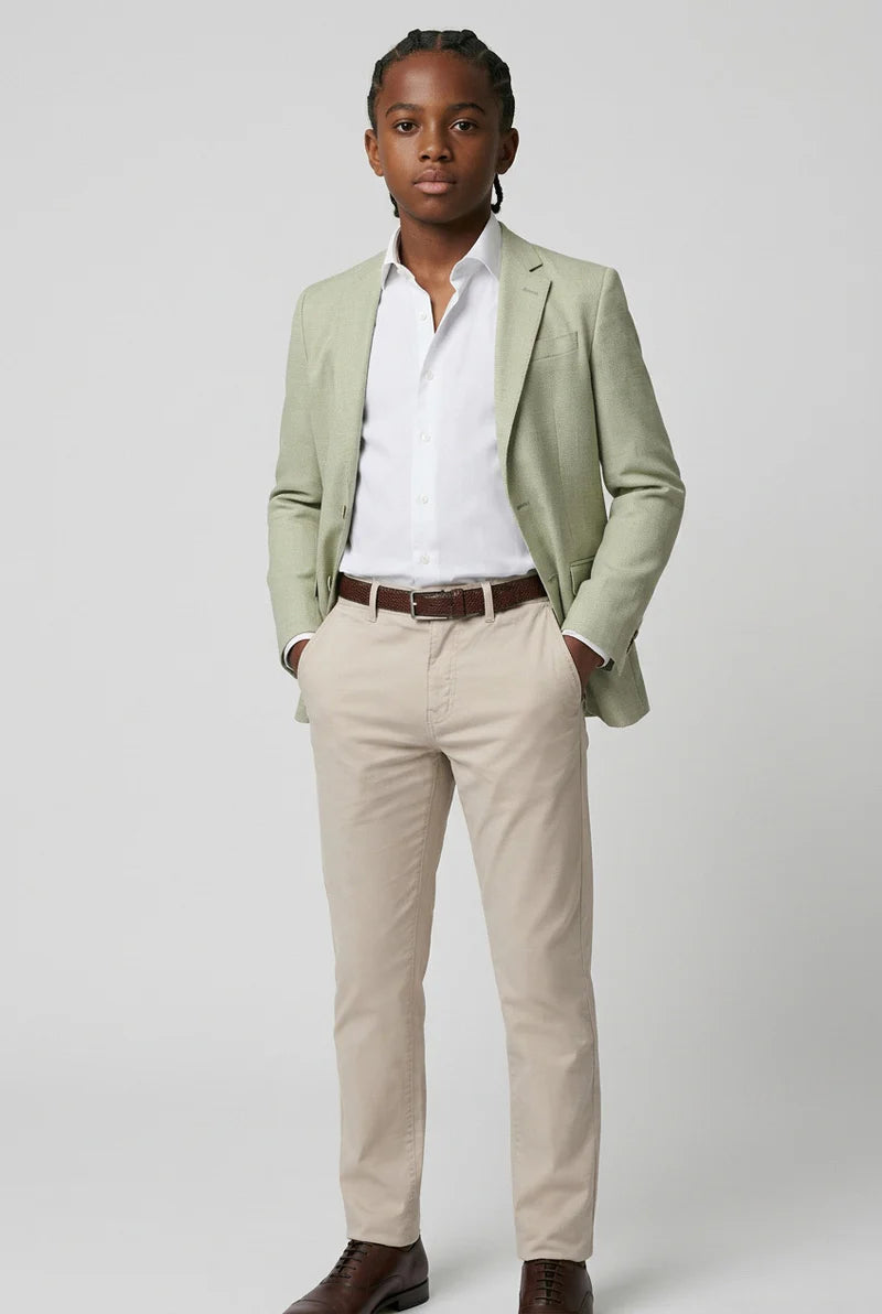 Blazer de sarga espiga a juego para padre e hijo - Verde Salvia