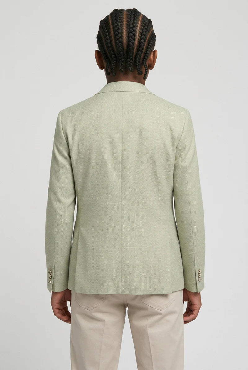 Blazer de sarga espiga a juego para padre e hijo - Verde Salvia