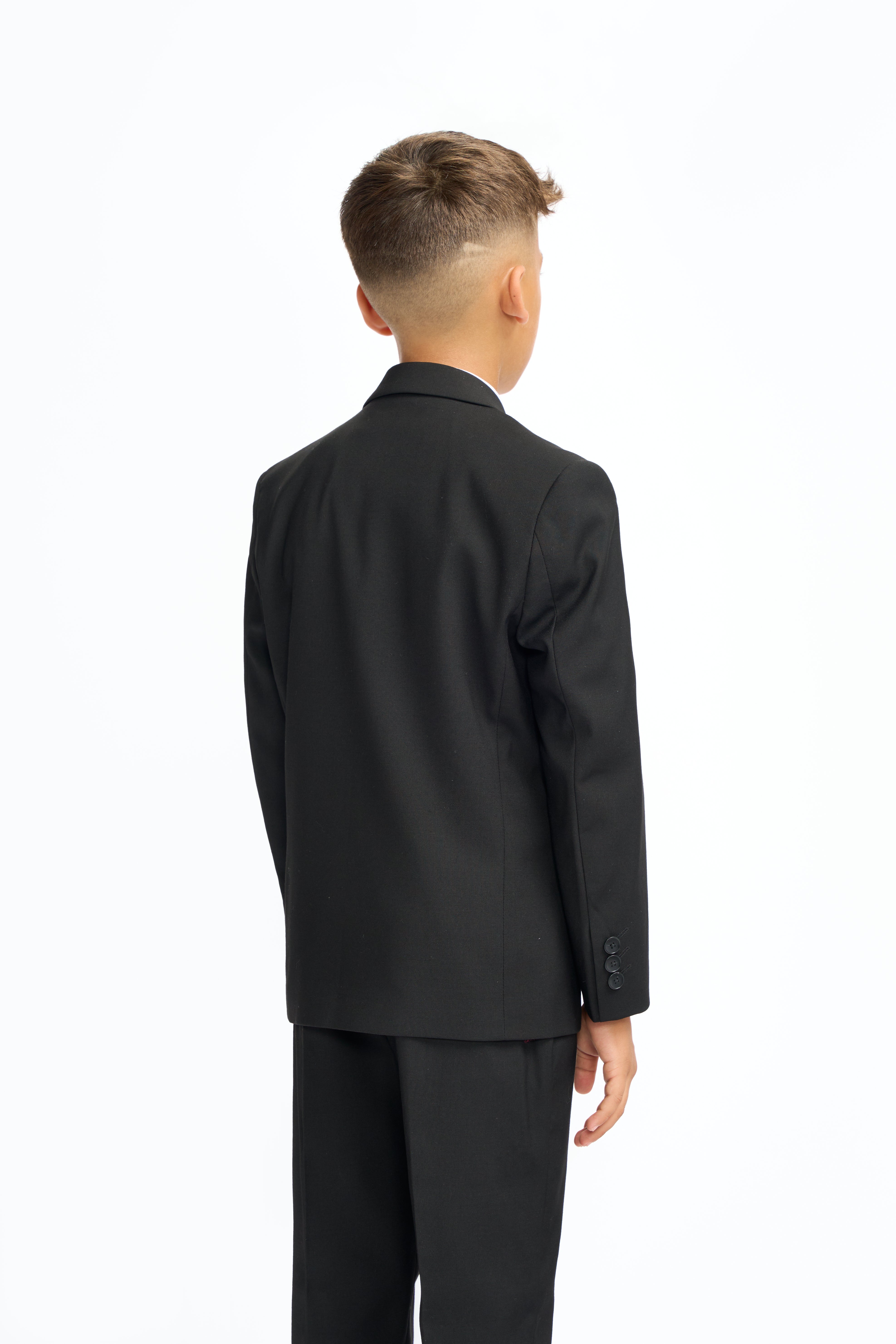 Father & Son Matching Slim Fit 3-Piece Suit Set - Malibu Black