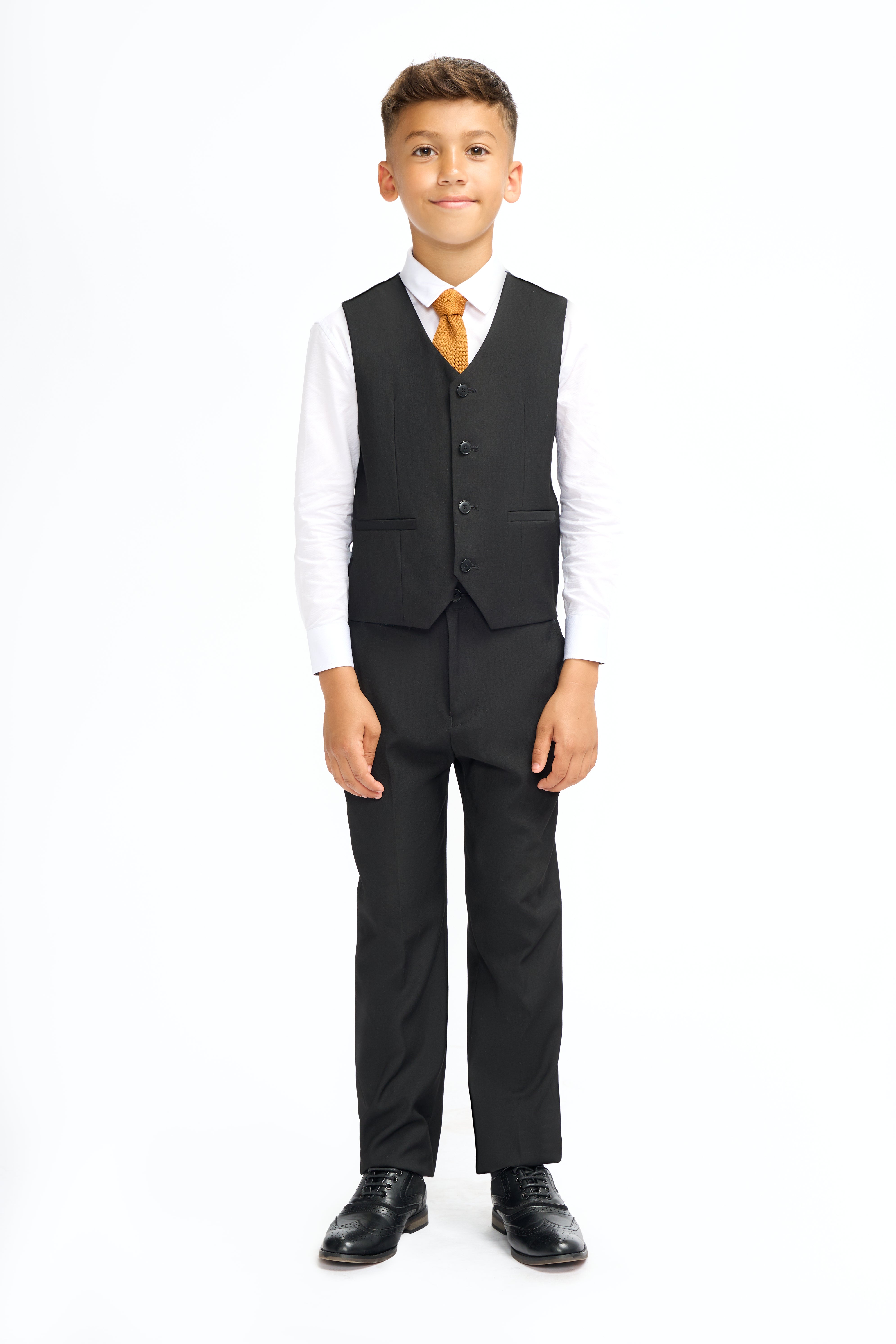 Father & Son Matching Slim Fit 3-Piece Suit Set - Malibu Black