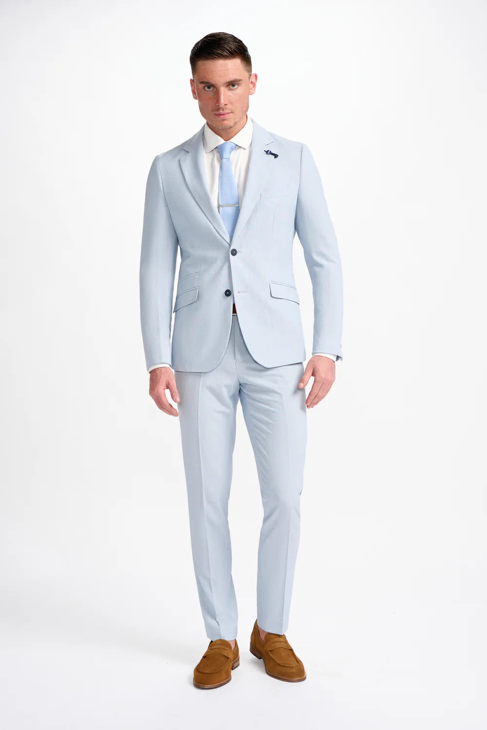 Baba ve Oğul Uyumu Dokulu Blazer - Gökyüzü Mavi