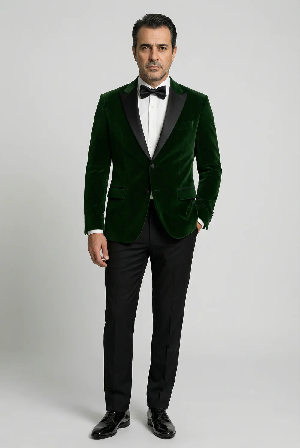 Veste de dîner en velours assortie père et fils - Vert