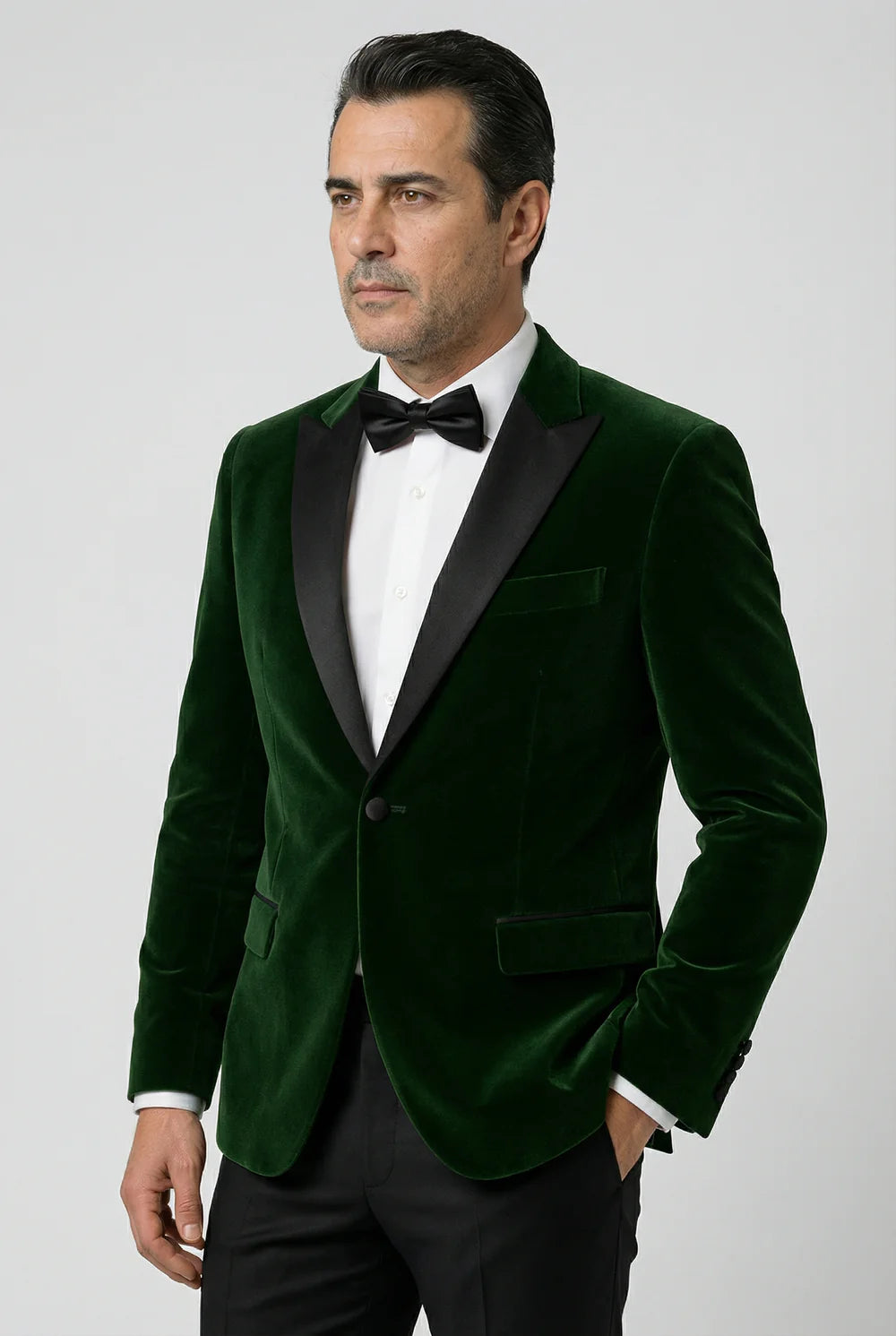 Veste de dîner en velours assortie père et fils - Vert