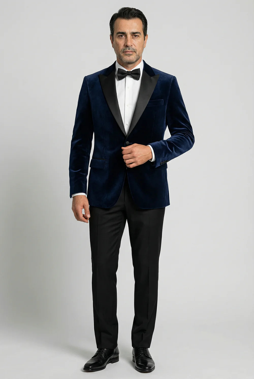 Vater & Sohn Passende Samt Dinnerjacke - Navy Blau