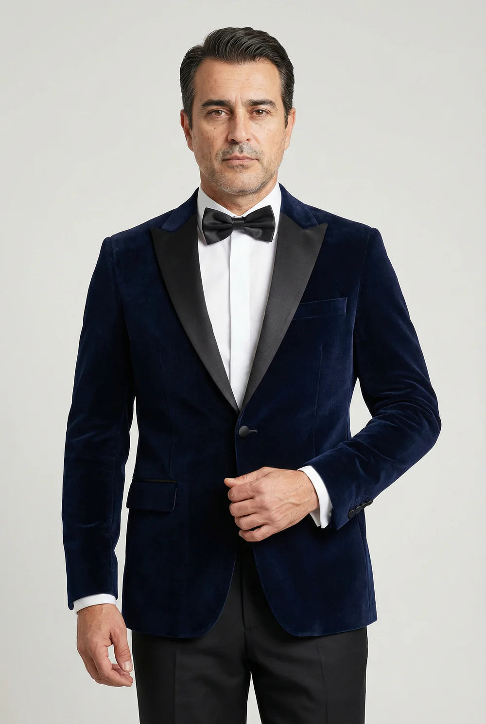 Vater & Sohn Passende Samt Dinnerjacke - Navy Blau