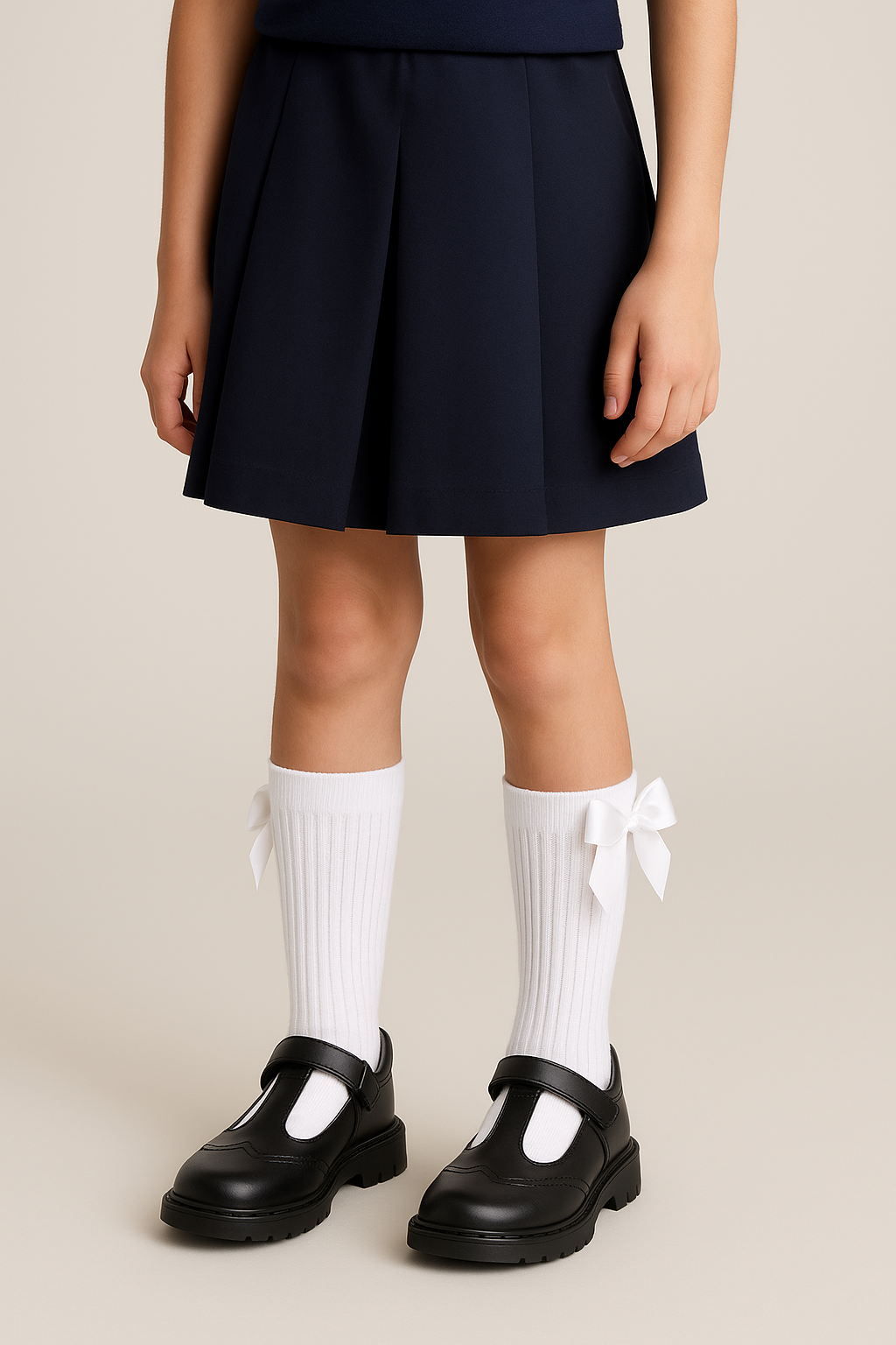 Girls Black Brogue Mary Jane Platform School Shoes - Mat Black