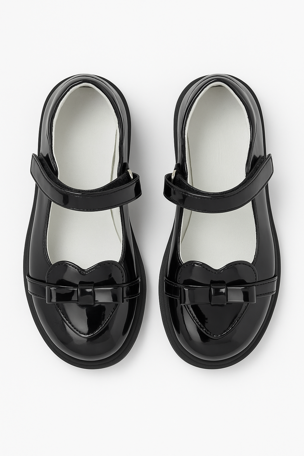 Girls Black Patent Mary Jane Dress Shoes with Bow Front Picture