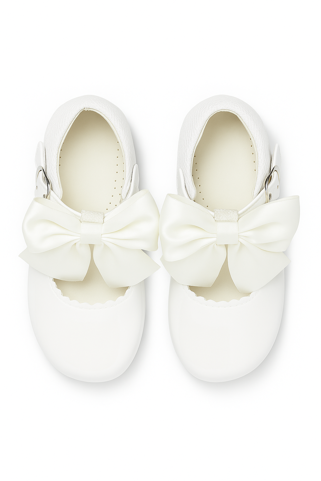 Girls Bow Patent Mary Jane Shoes – KRISTY - White Front Picture