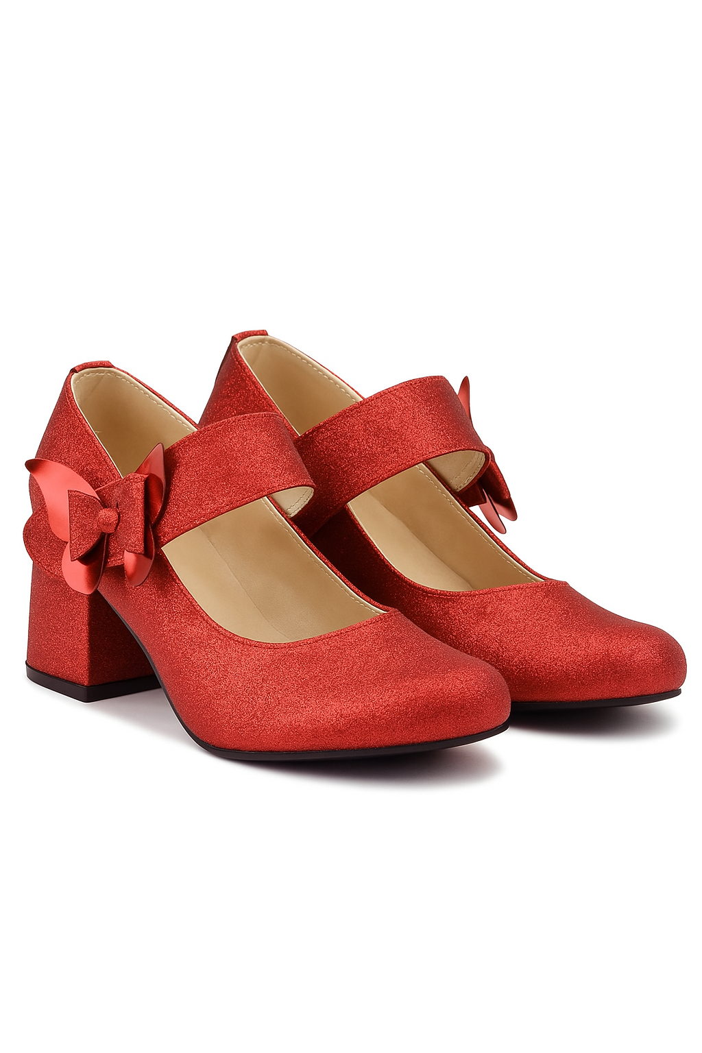 Chaussures Mary Janes à talons carrés pailletés pour filles - Winx - Rouge