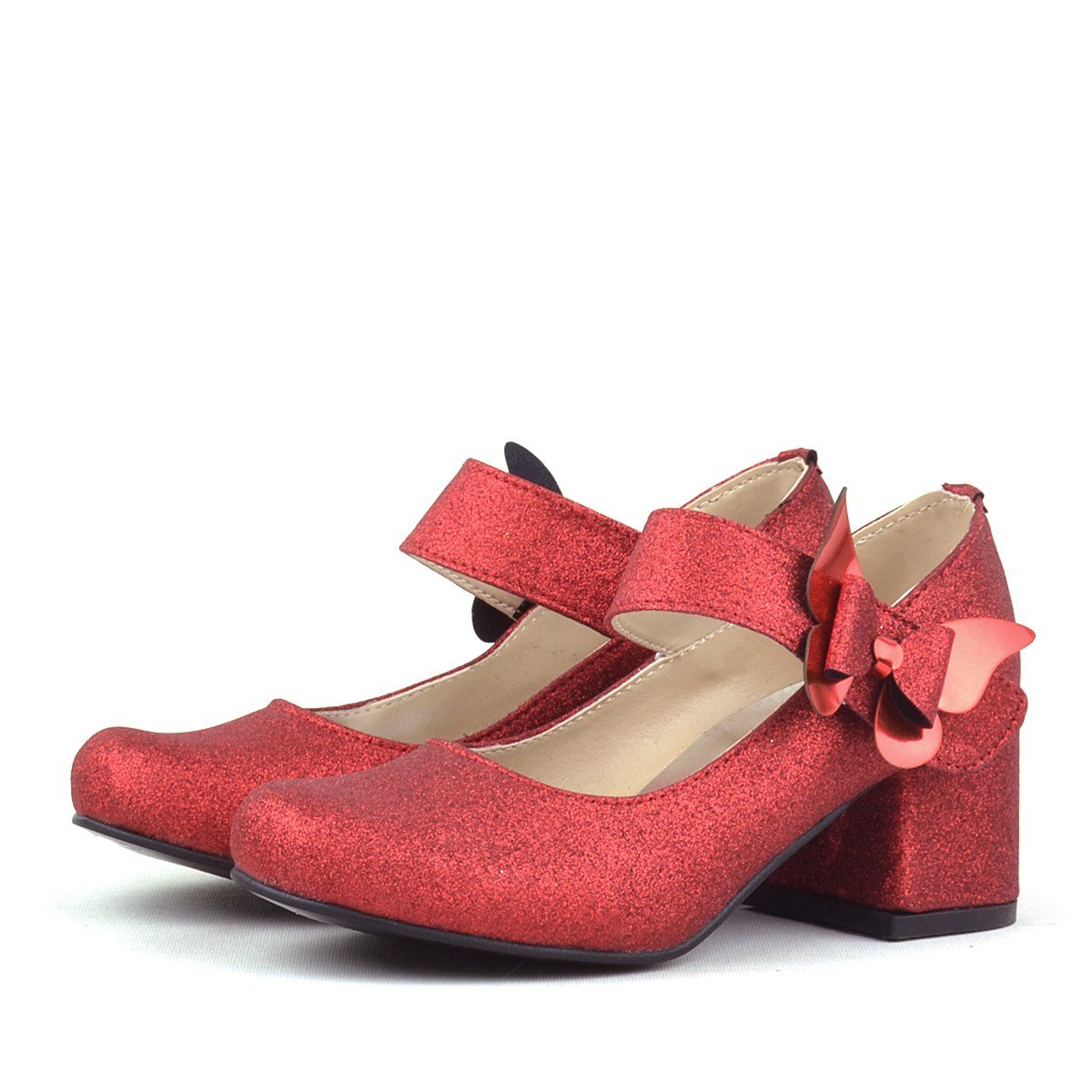 Chaussures Mary Janes à talons carrés pailletés pour filles - Winx - Rouge