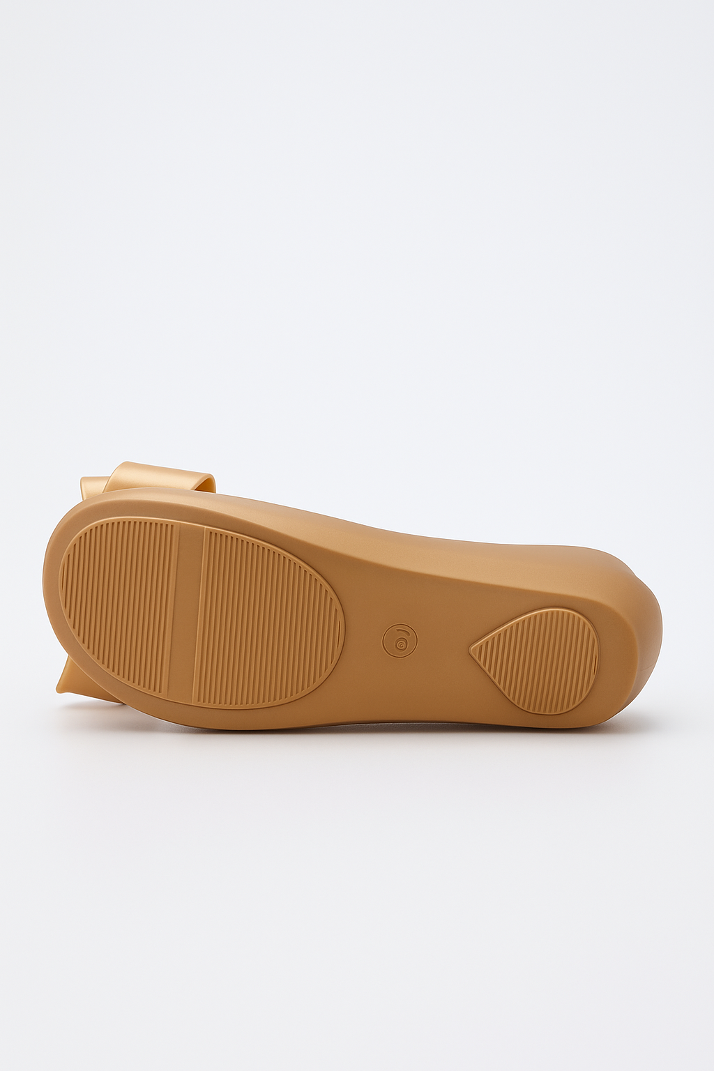 Girls Jelly Bow Shoes – ROXY - Brown - Gold Sole Picture