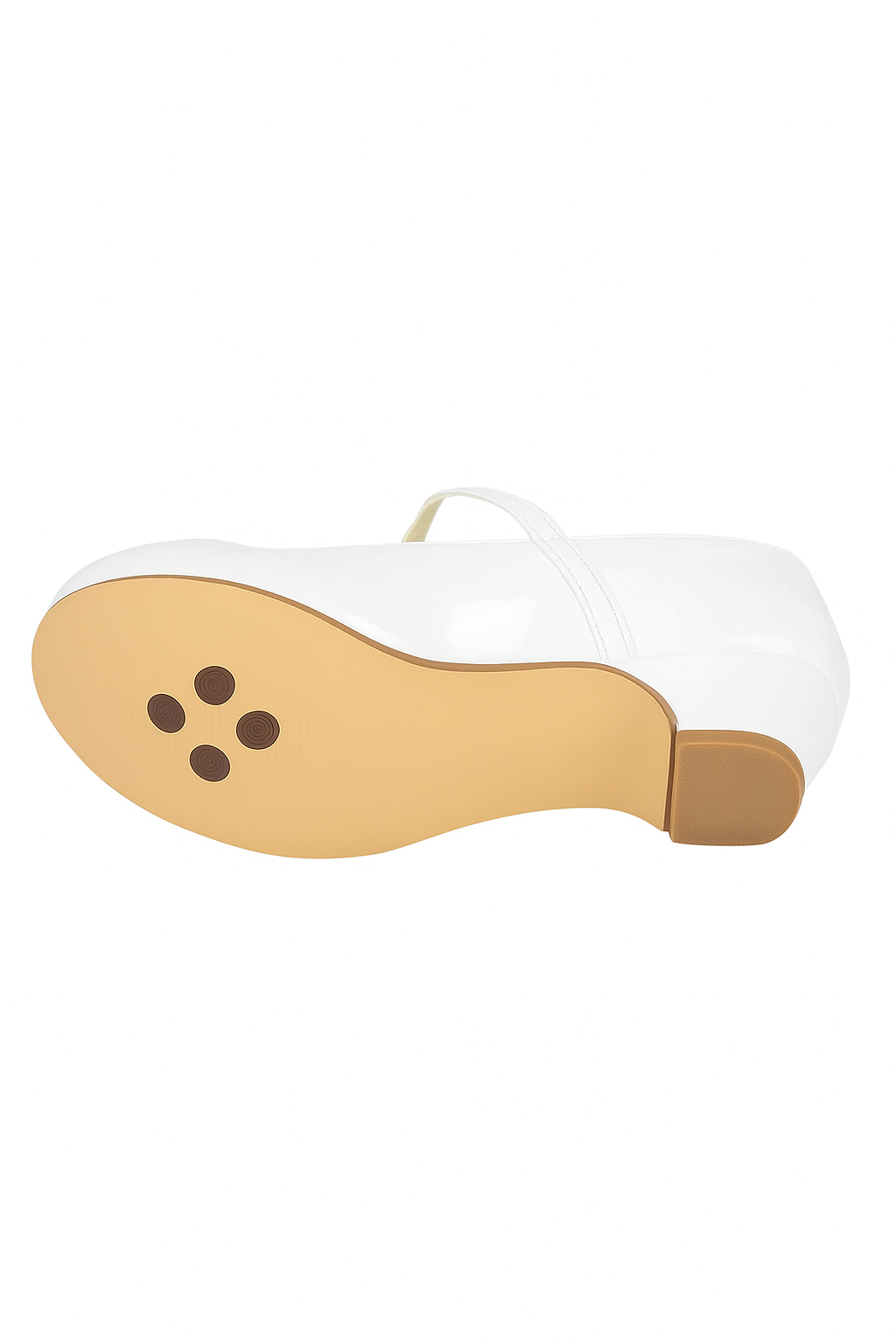 Girls Medium Heel Patent Mary Jane Shoes -DANIELLE - White Sole Picture