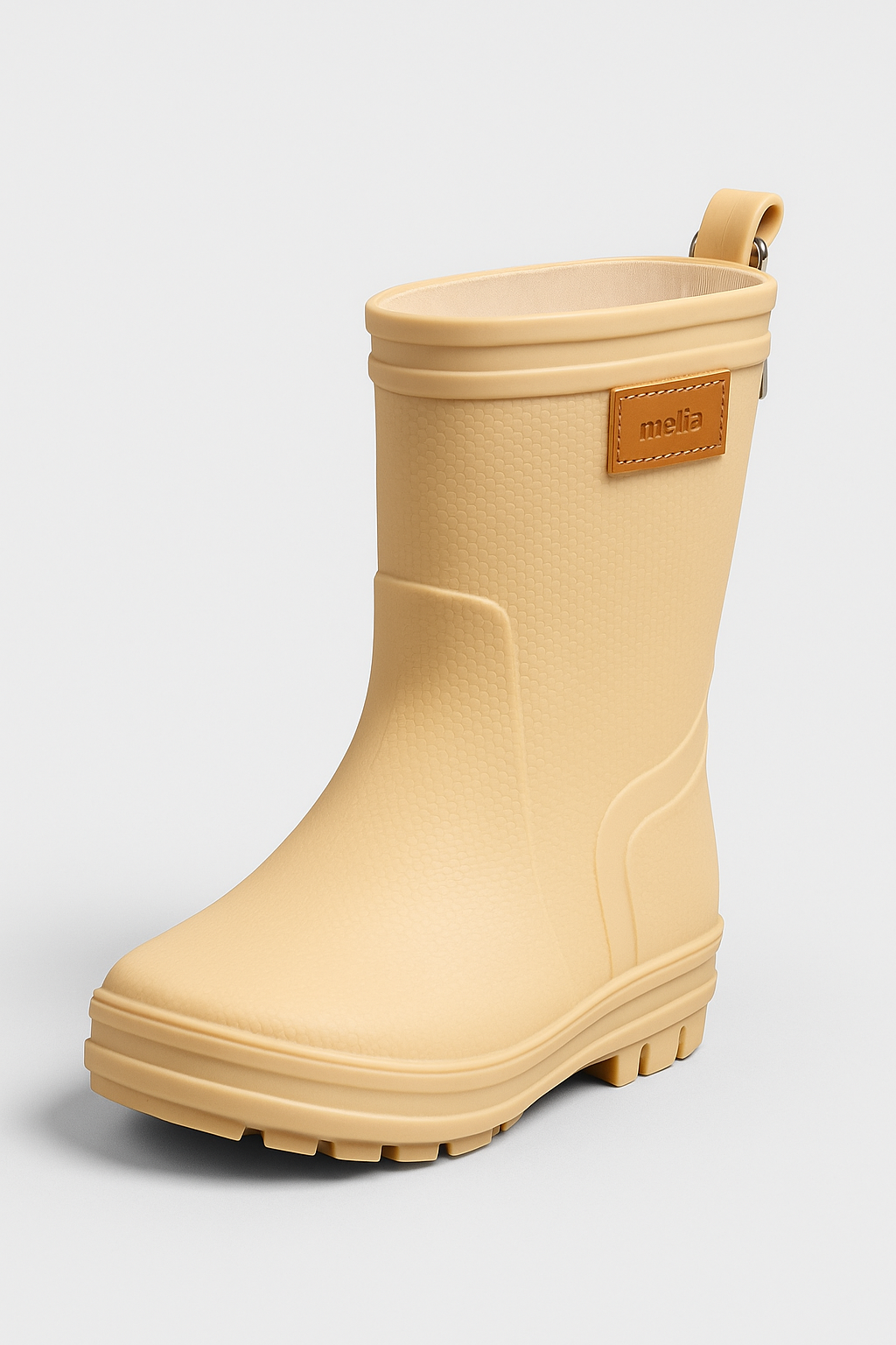 Girls Pull On Rain Boots - Angel - Beige Side Picture