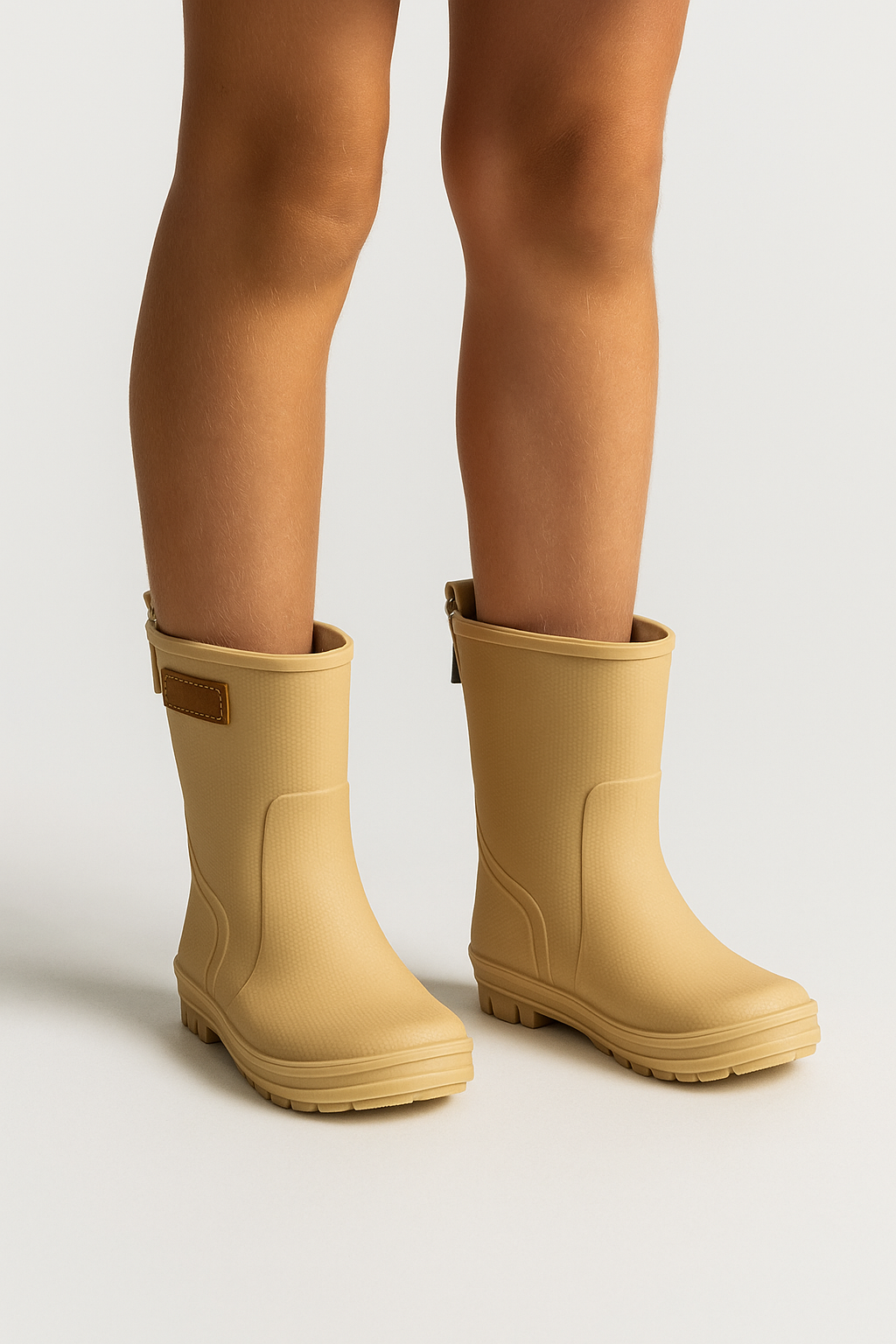 Girls Pull On Rain Boots - Angel - Beige