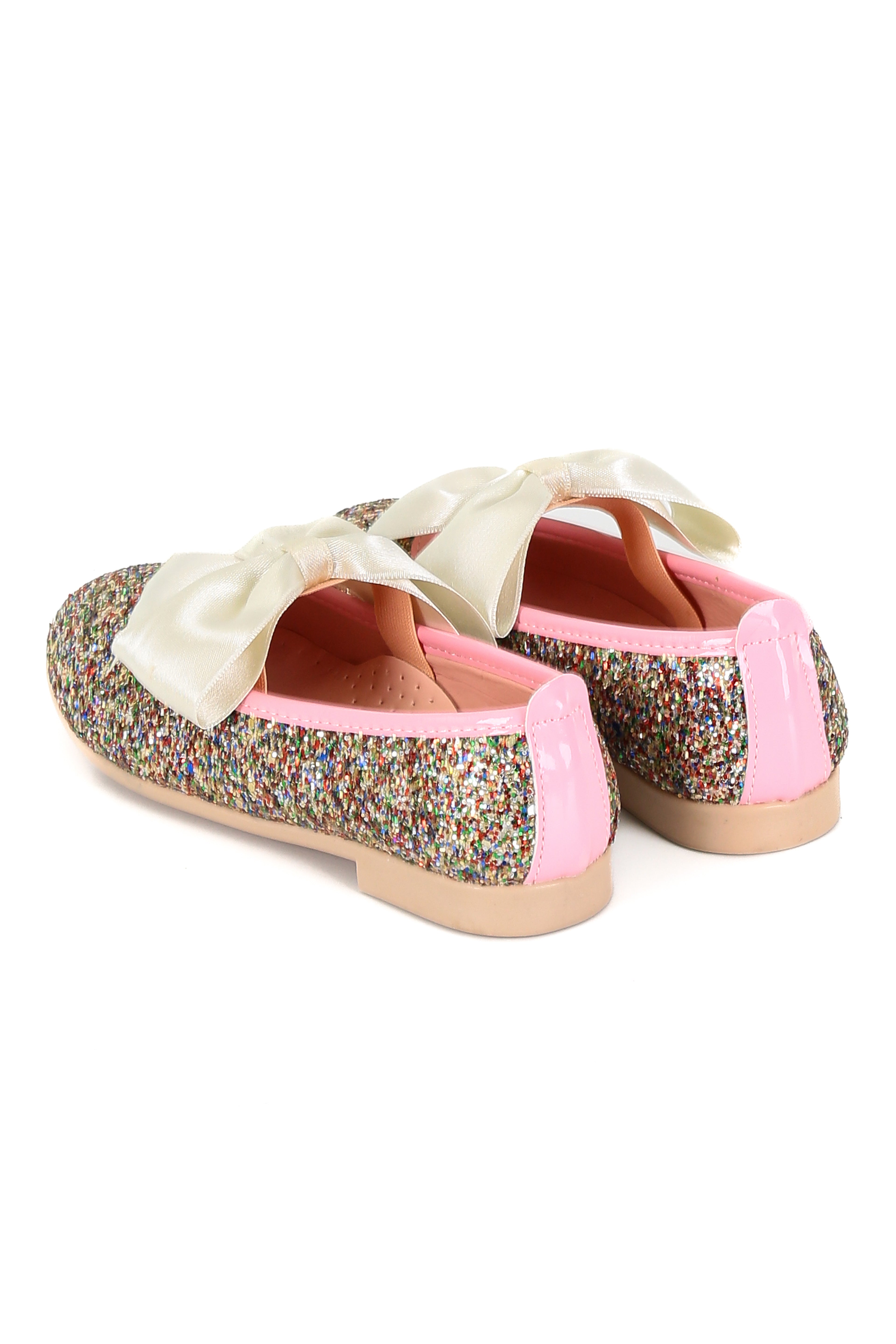 Girls Sequin Ballerina Flat Pumps - LOLA - Multi Colour Back picture