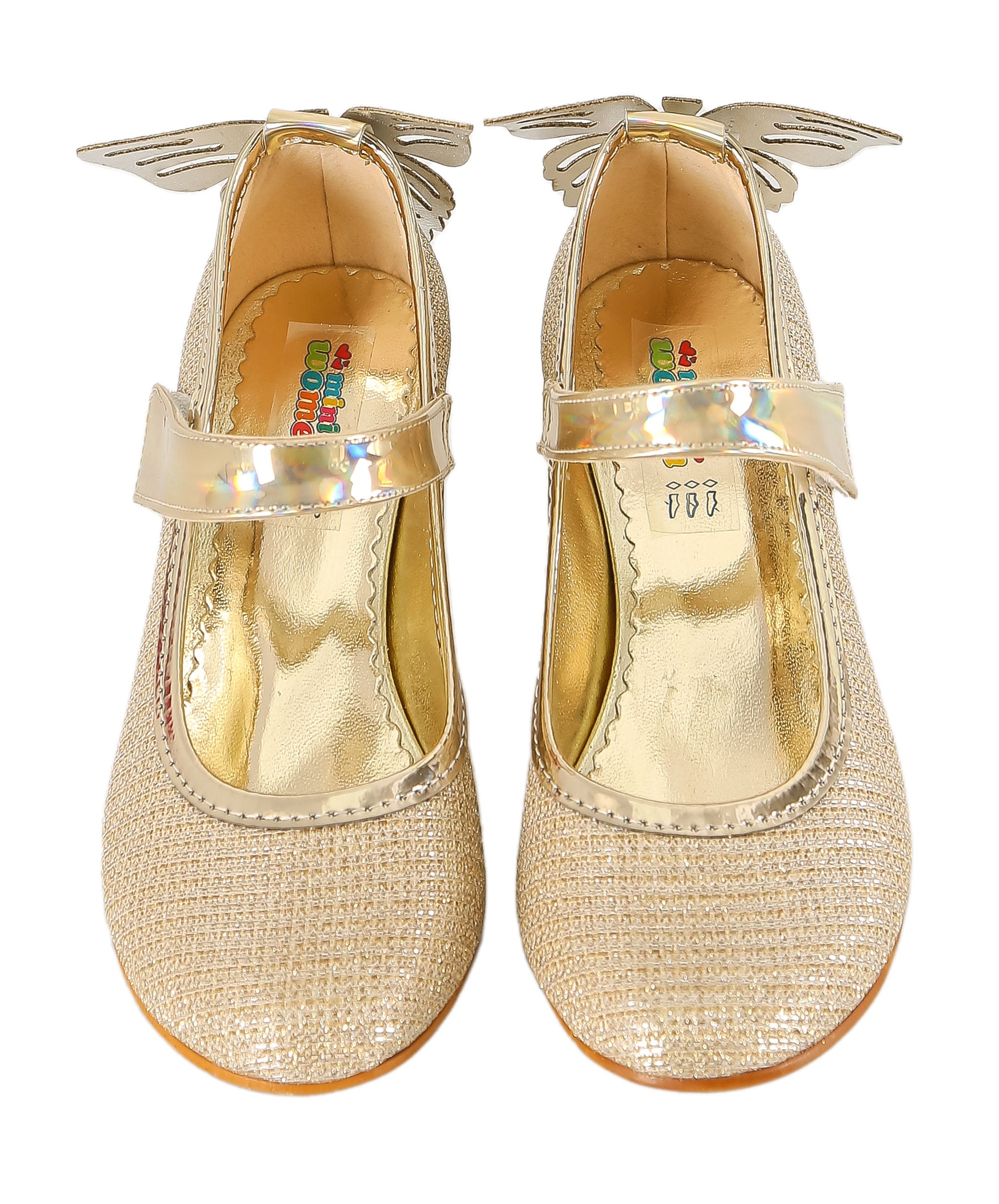 Chaussures Mary Jane Étincelantes à Bloc Talon pour Filles - Or