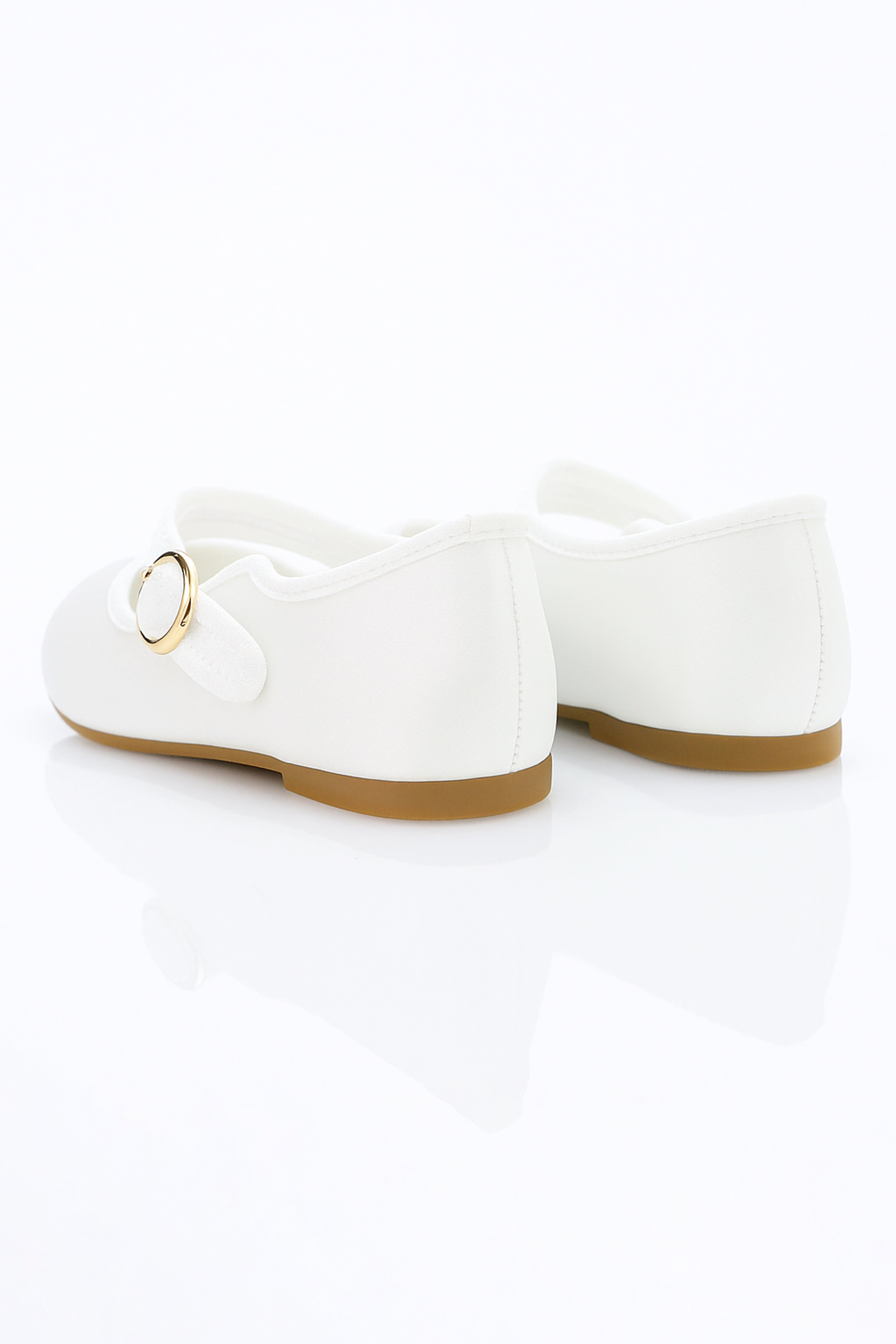 Girls' Communion Satin Mary Jane Shoes - HANA - Ivory Back Picture