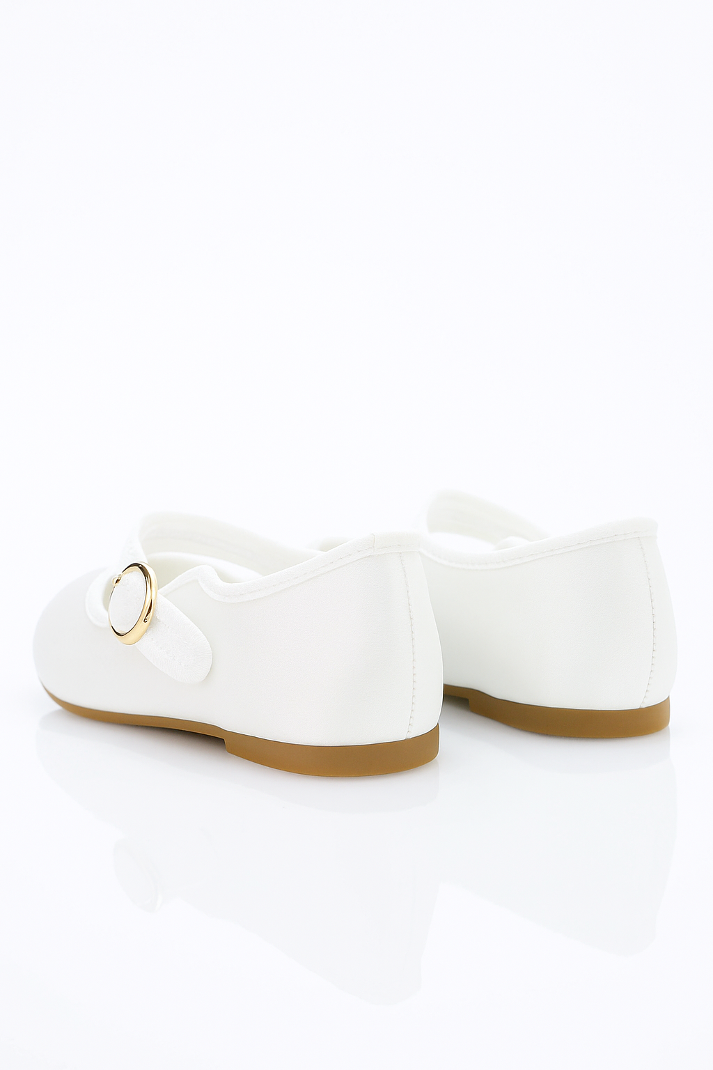Girls' Communion Satin Mary Jane Shoes - HANA - White Back picture