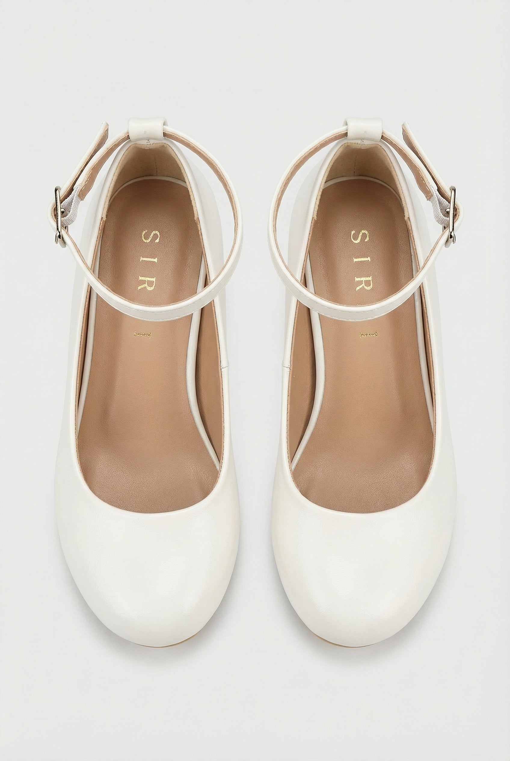 Girls' Mary Jane High block Heal Patent Dresss shoes - MIRAGE - Ivory Front Picture