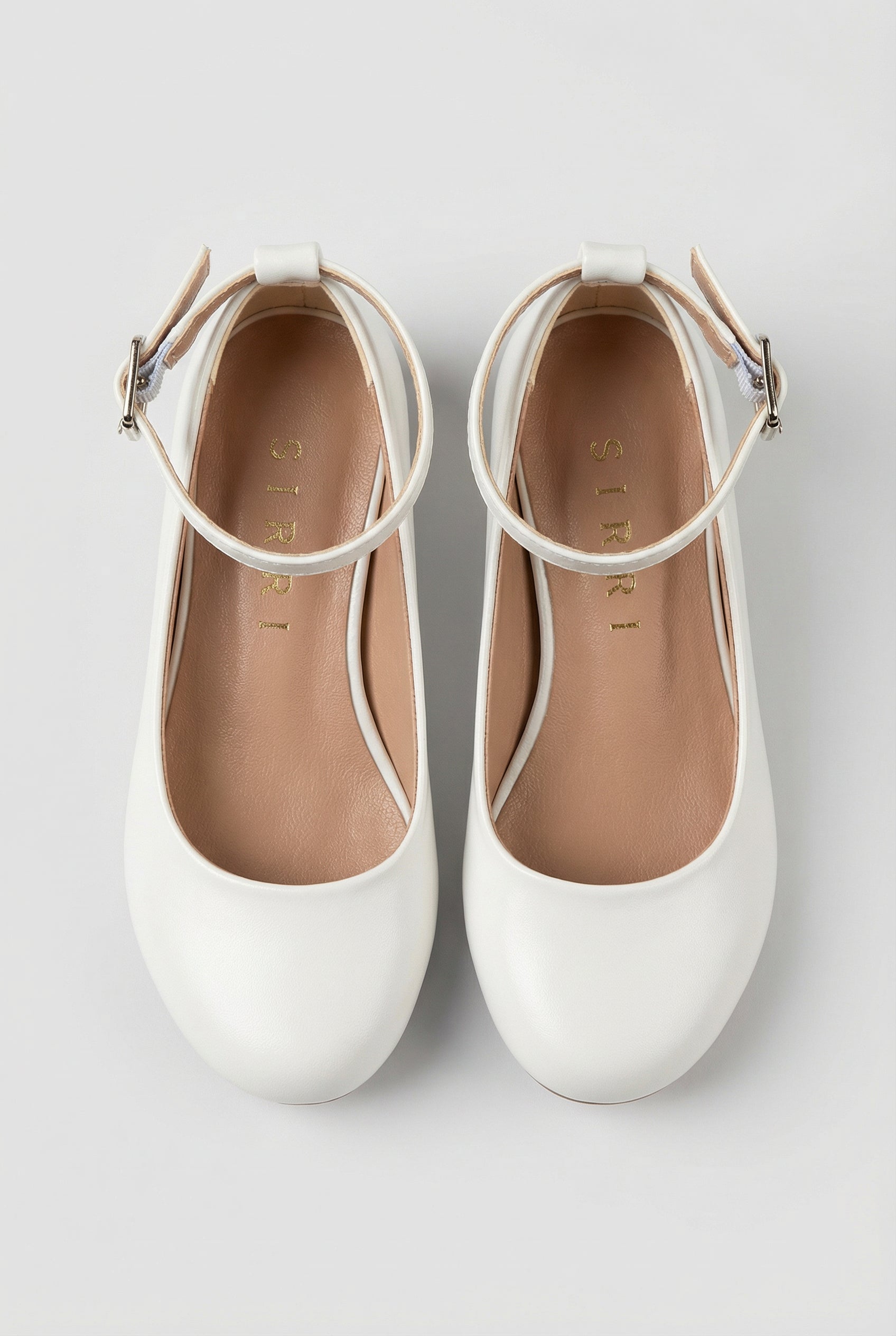 Girls' Mary Jane High block Heal Patent Dresss shoes - MIRAGE - White Front Picture