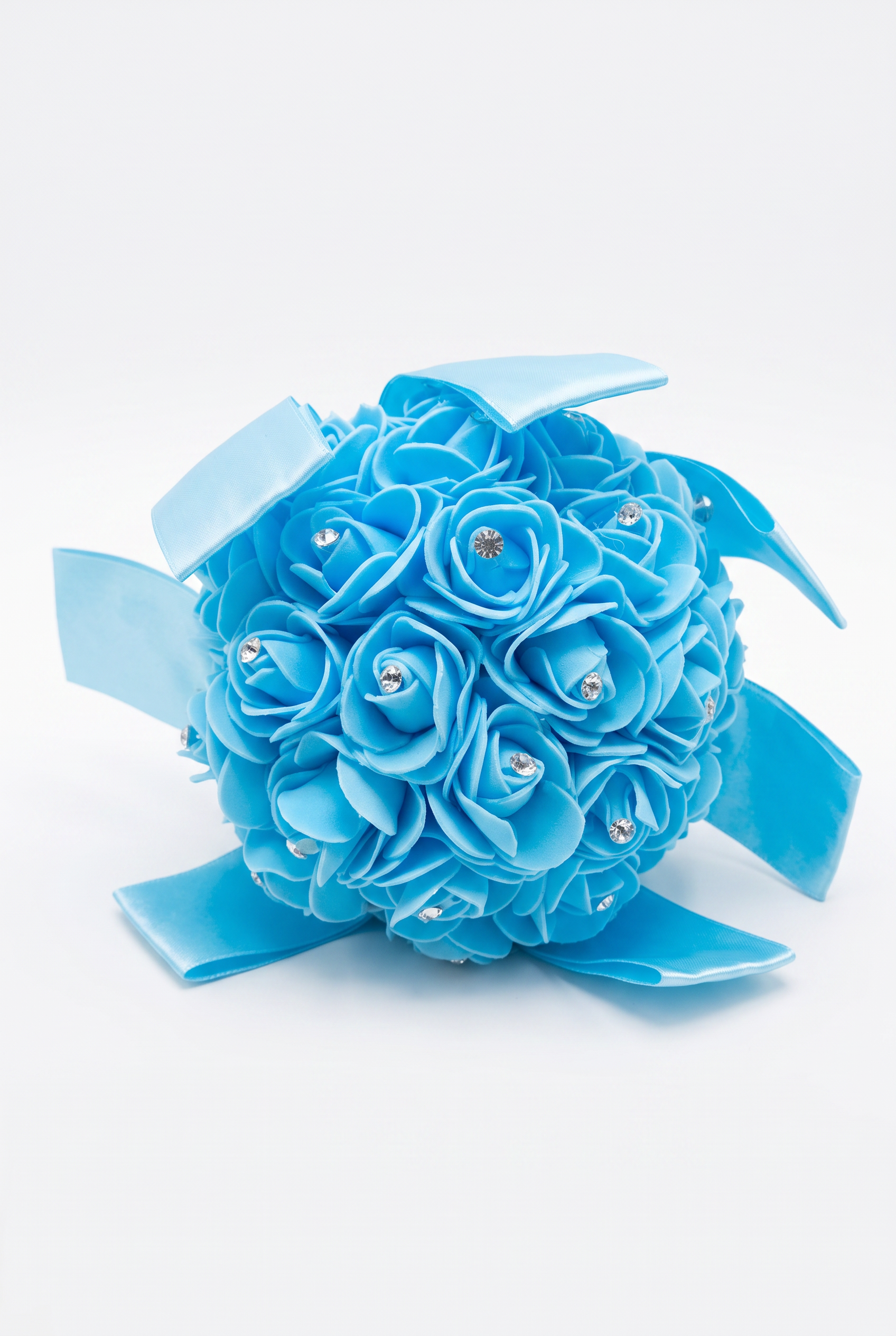 Girls’ Special Occasion Rose Bouquet with Sparkling Details in Blue Picture