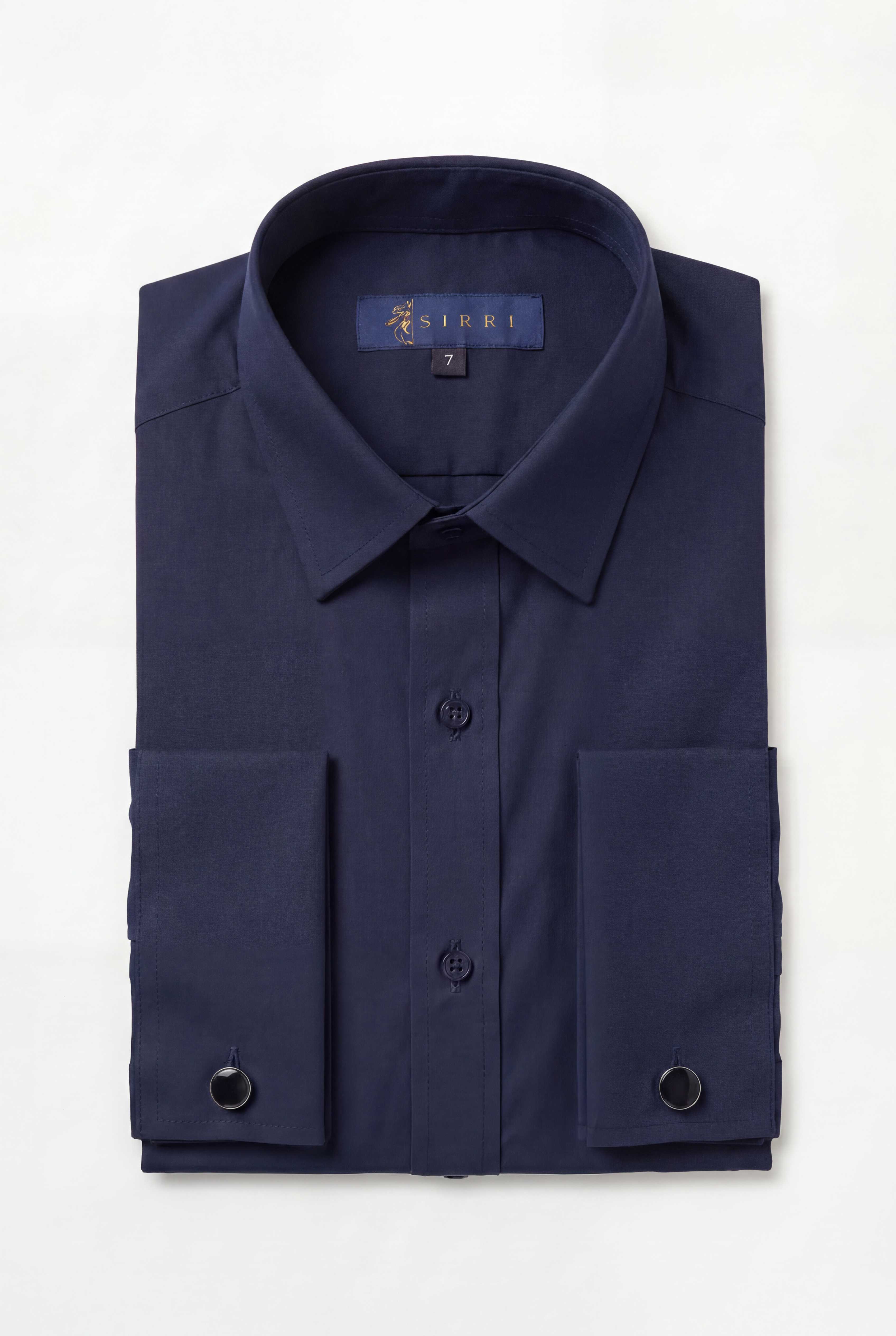 Camicia classica da ragazzo con colletto e gemelli - Blu navy
