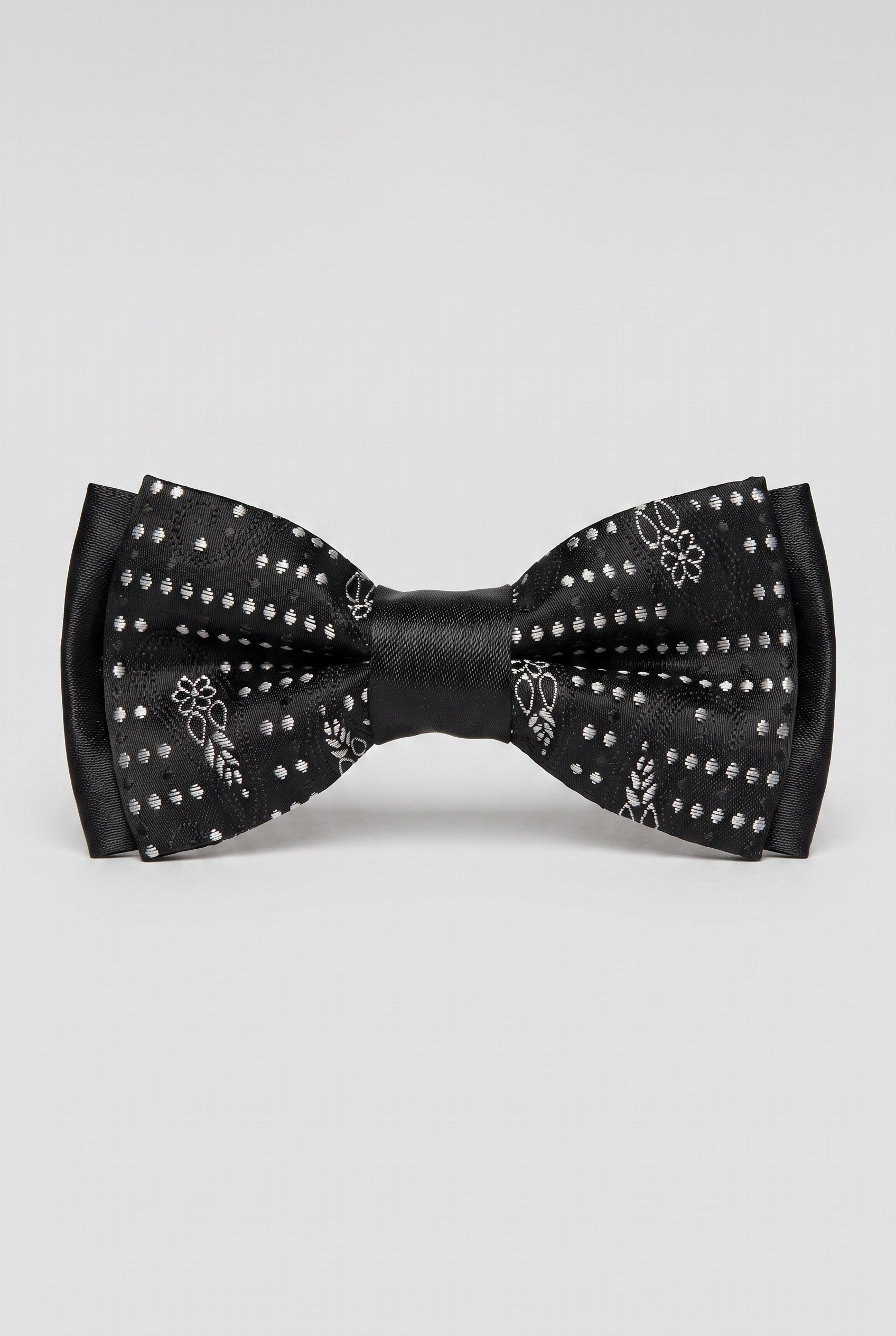 Kids Bow Tie – Adjustable Pre-Tied Bow Tie for Boys - Black - Silver