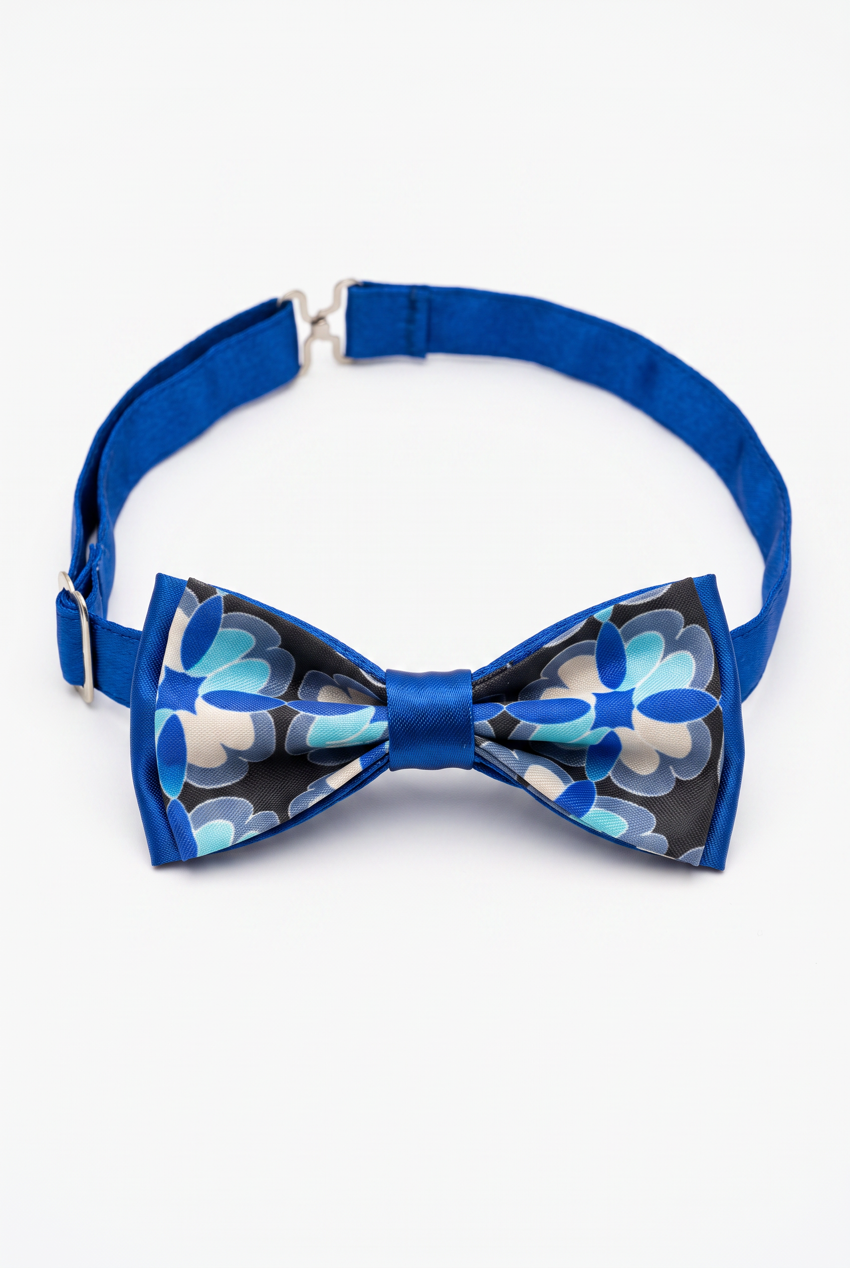 Kids Bow Tie – Adjustable Pre-Tied Bow Tie for Boys - Flower Blue Picture