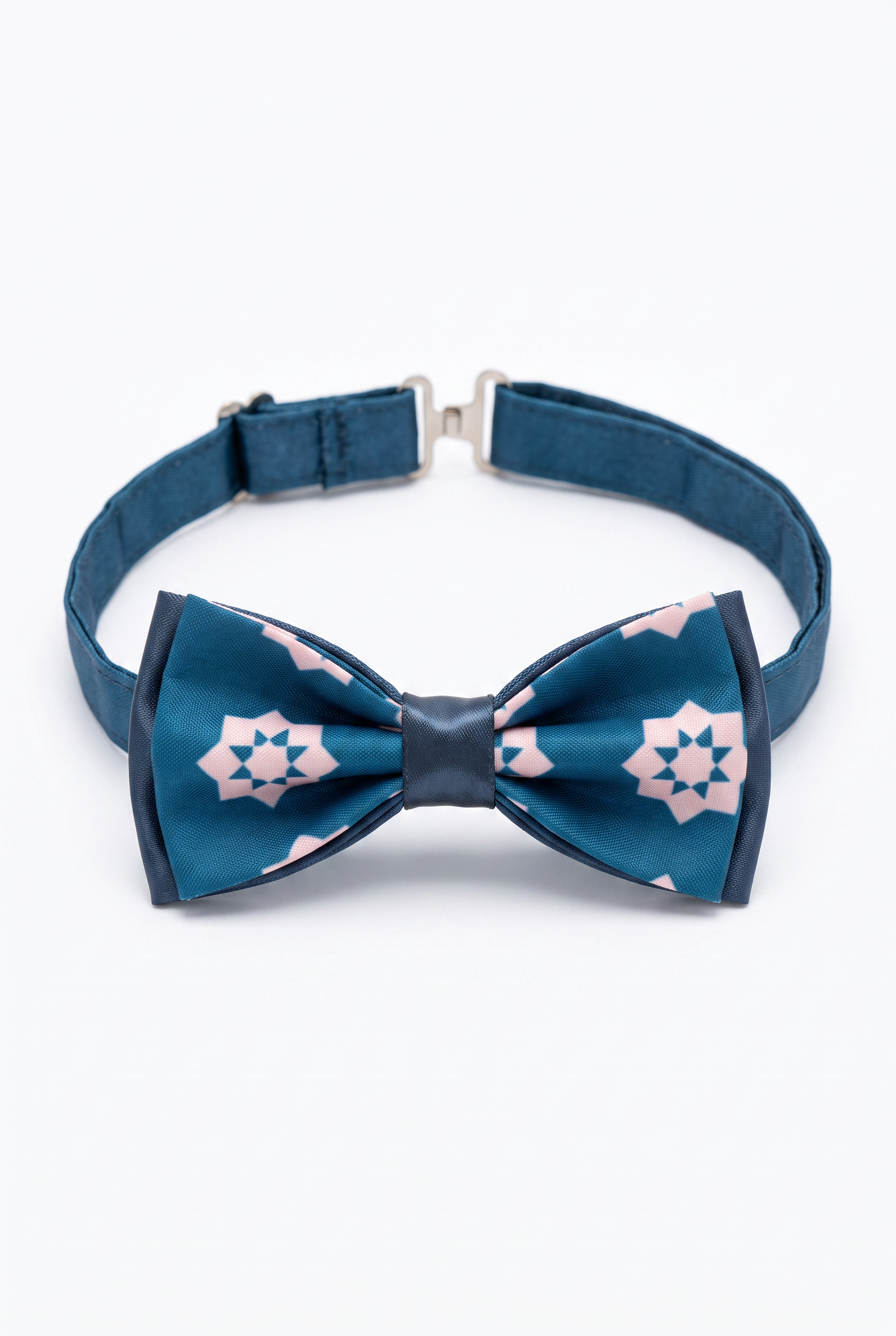 Kids Bow Tie – Adjustable Pre-Tied Bow Tie for Boys - Navy and Pink pICTURE
