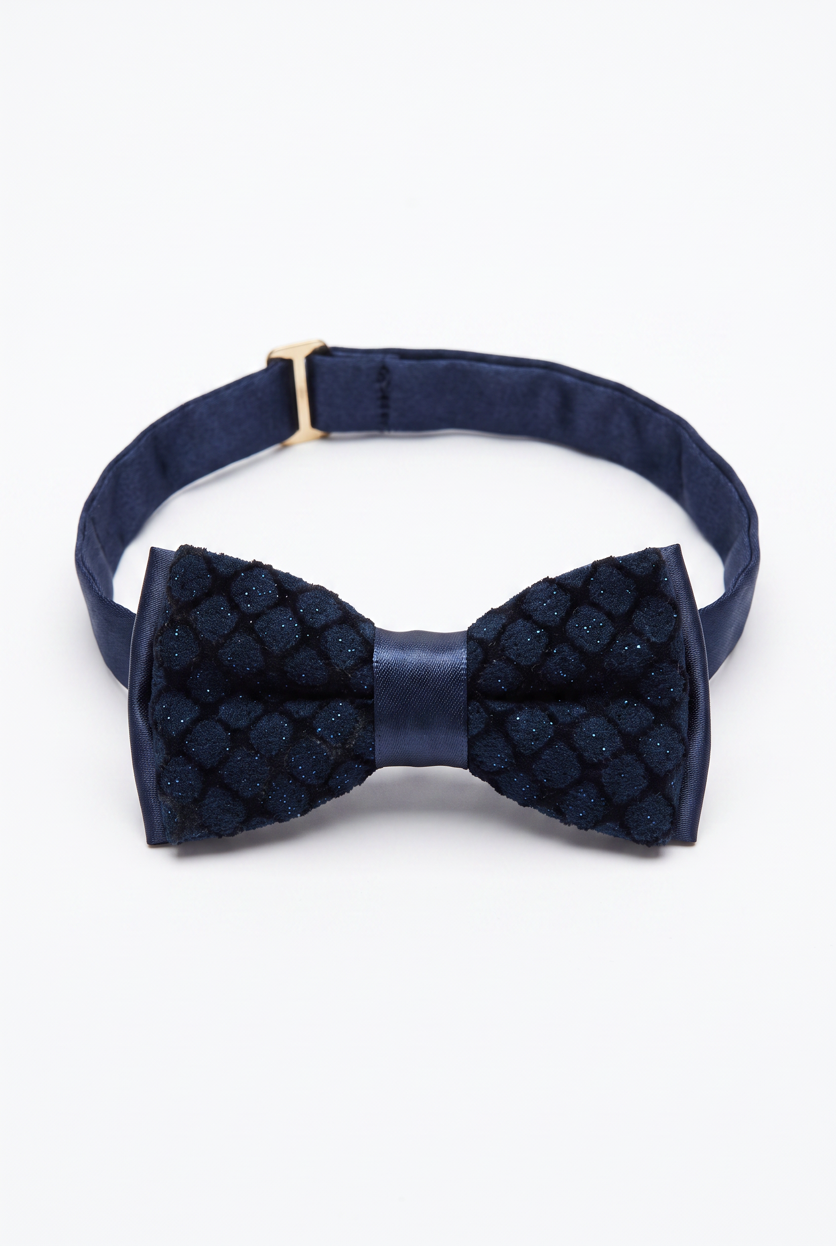 Kids Bow Tie – Adjustable Pre-Tied Bow Tie for Boys - Sparkly Diamond Navy Picture