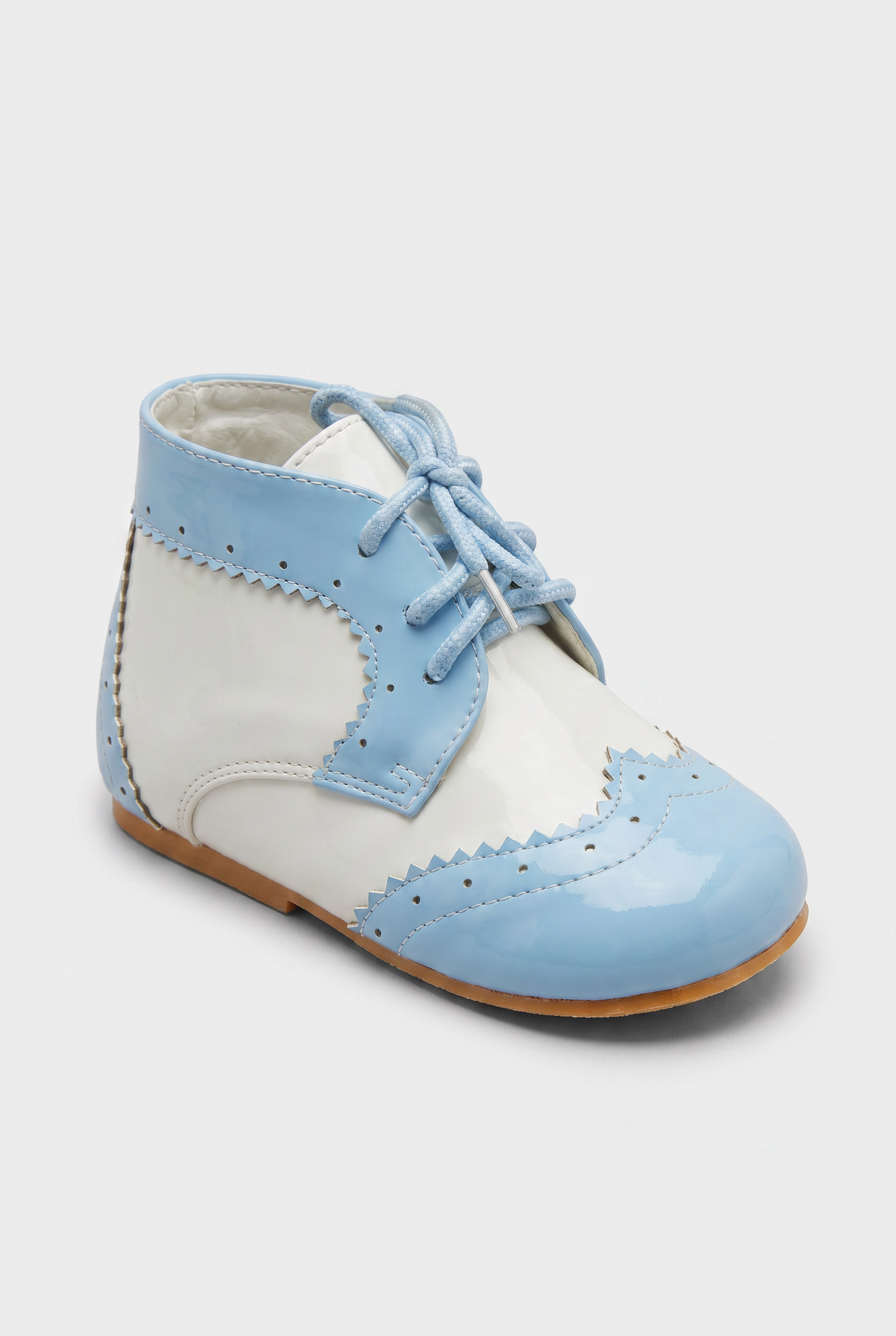 Kinder Lackleder Schnürstiefel | Schicke formelle Knöchelschuhe für Jungen und Mädchen – Blau