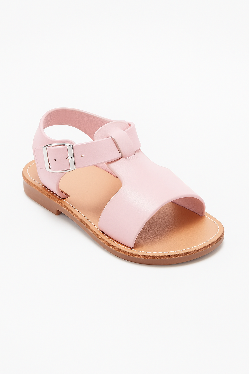 Little Girls’ T-Bar Sandal Shoes with Buckle Closure - WYATT - Pink Side Picture