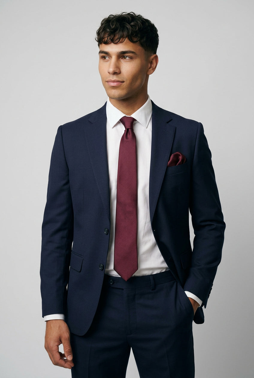 Malibu Navy 2-Piece Prom Suit Model Picture