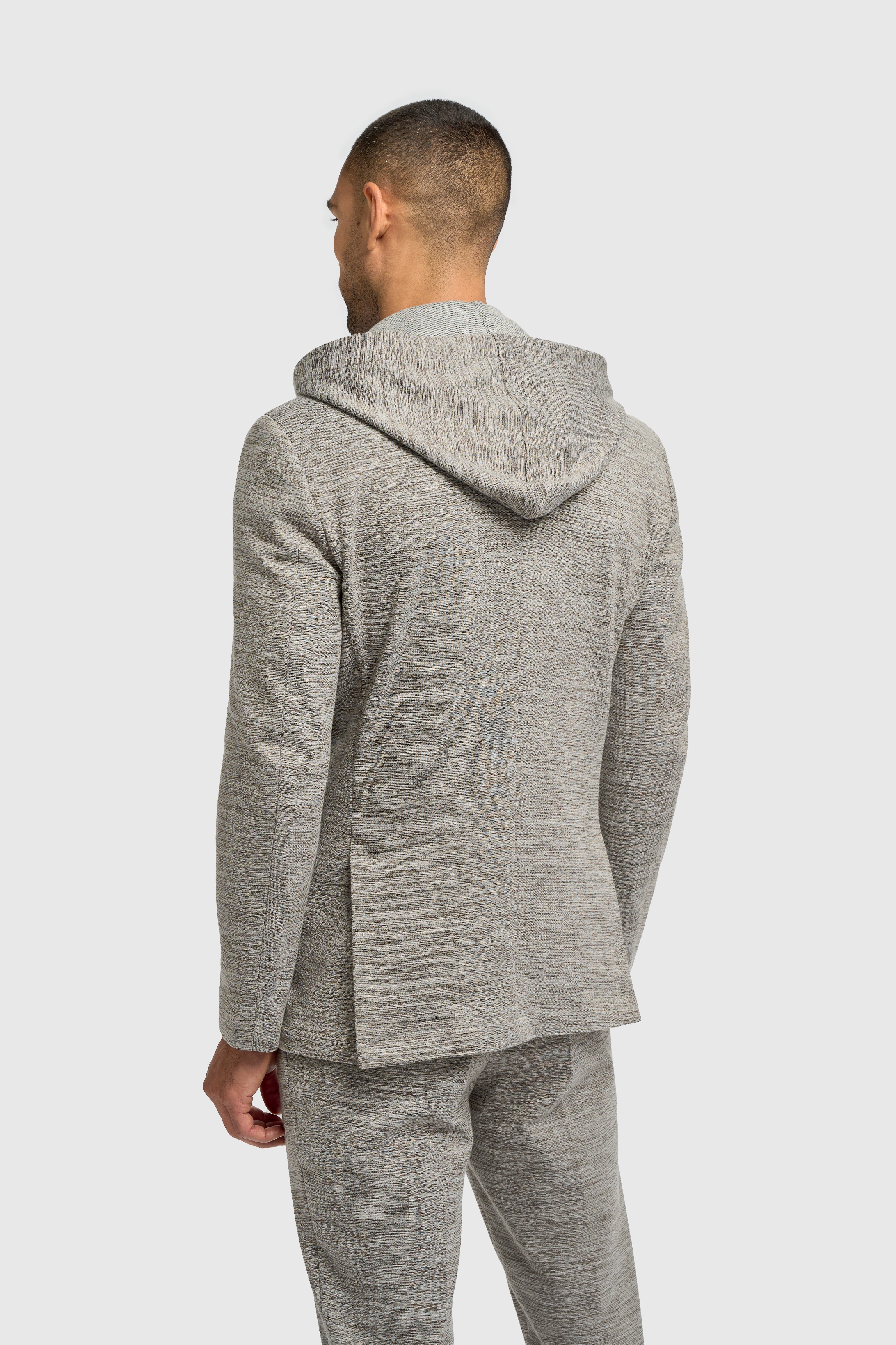 Men’s 2-Piece Cotton Blend Casual Suit - Columbus - Taupe Grey Back Picture