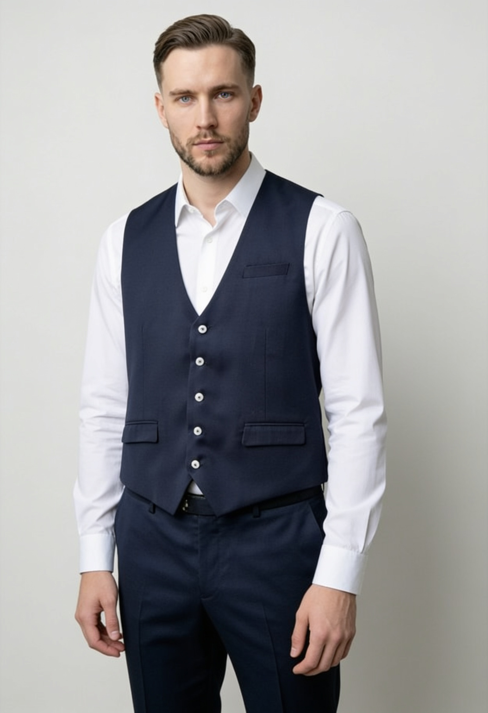 Herren 3-teiliger formeller Anzug - Modell PORTER NAVY BLAU