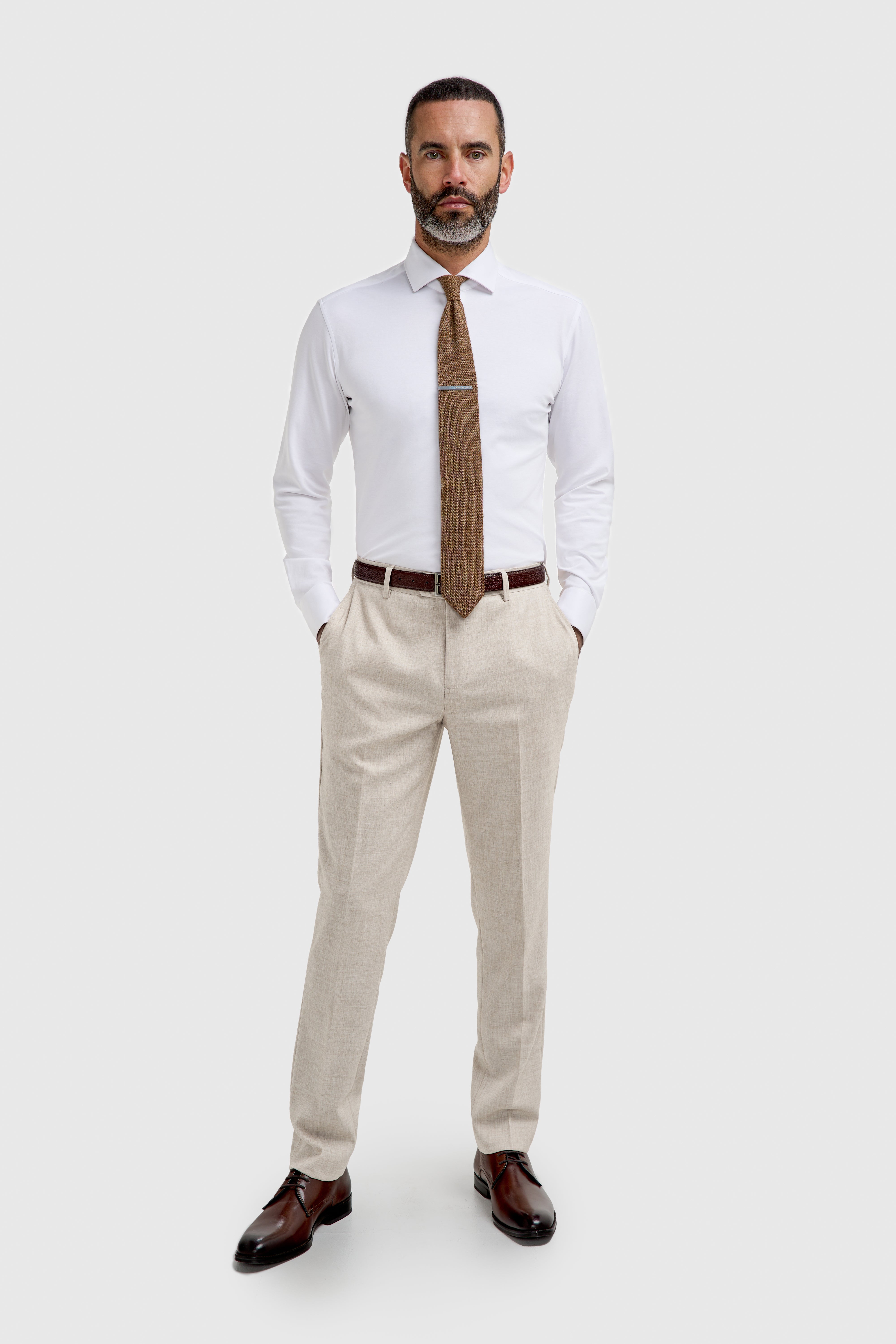 Pantaloni eleganti da uomo a taglio aderente - Malibu - Beige