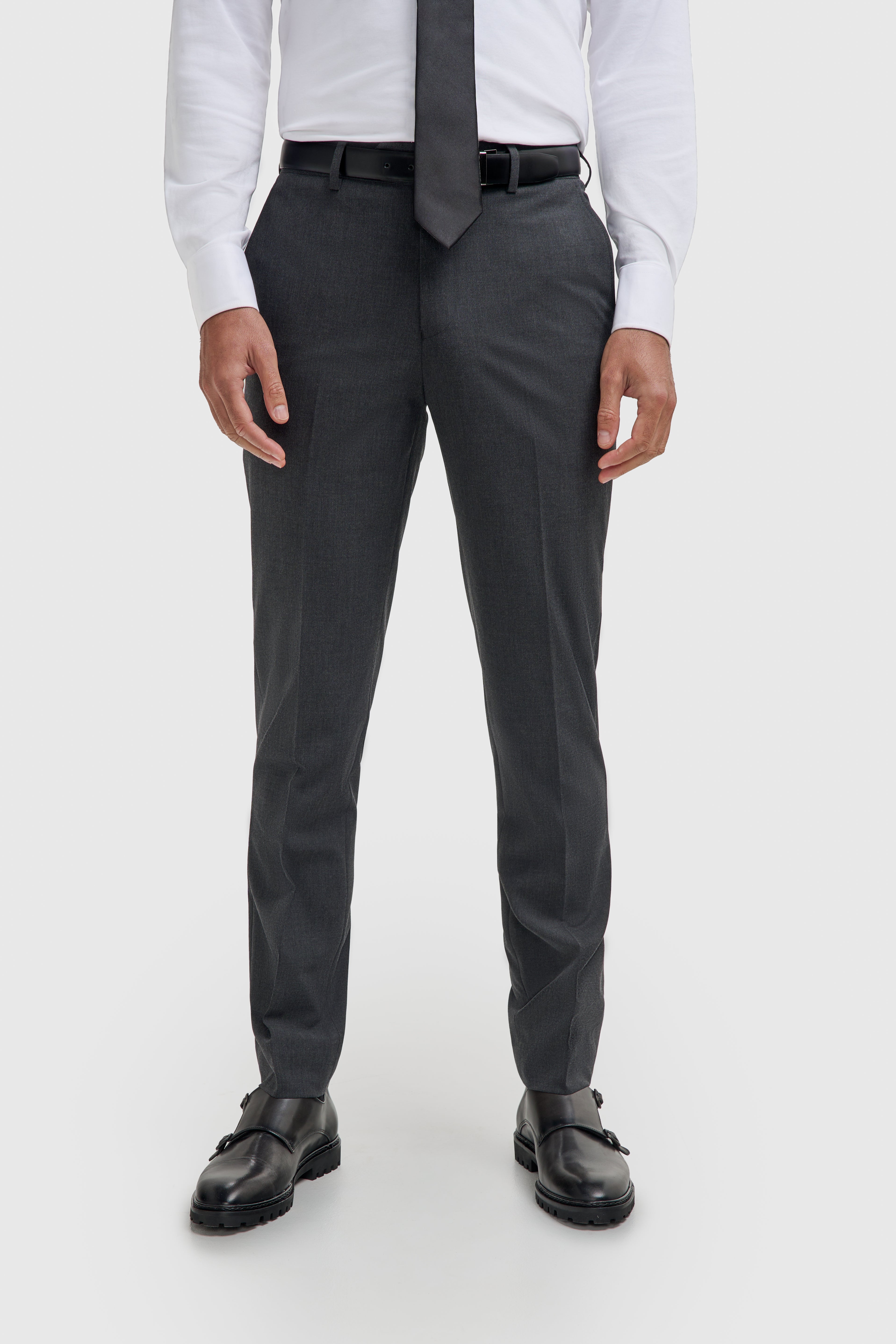 Men’s 3-Piece Slim Fit Formal Suit - Malibu - Charcoal Grey Trousers Front Picture
