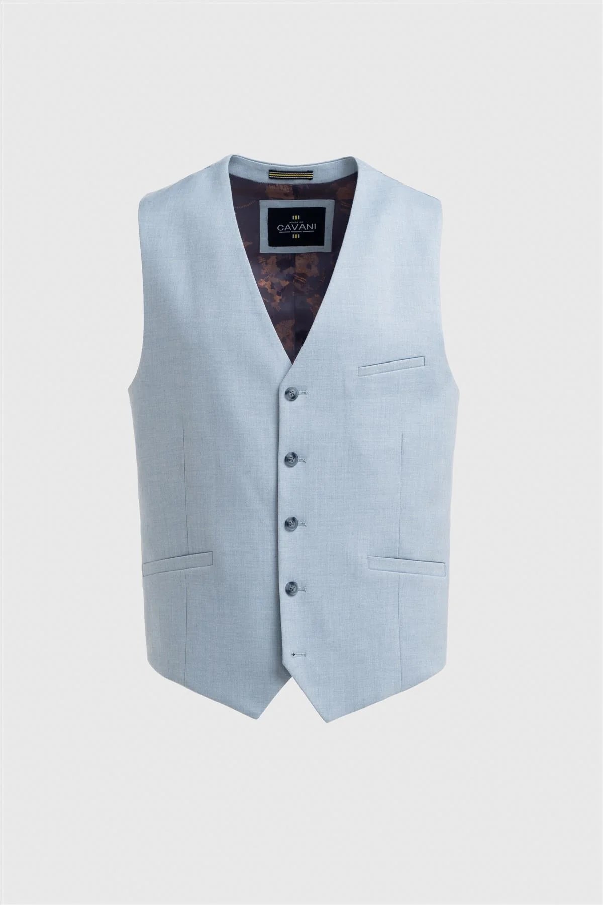 Abito formale da uomo slim fit 3 pezzi - Malibu - Blu cielo