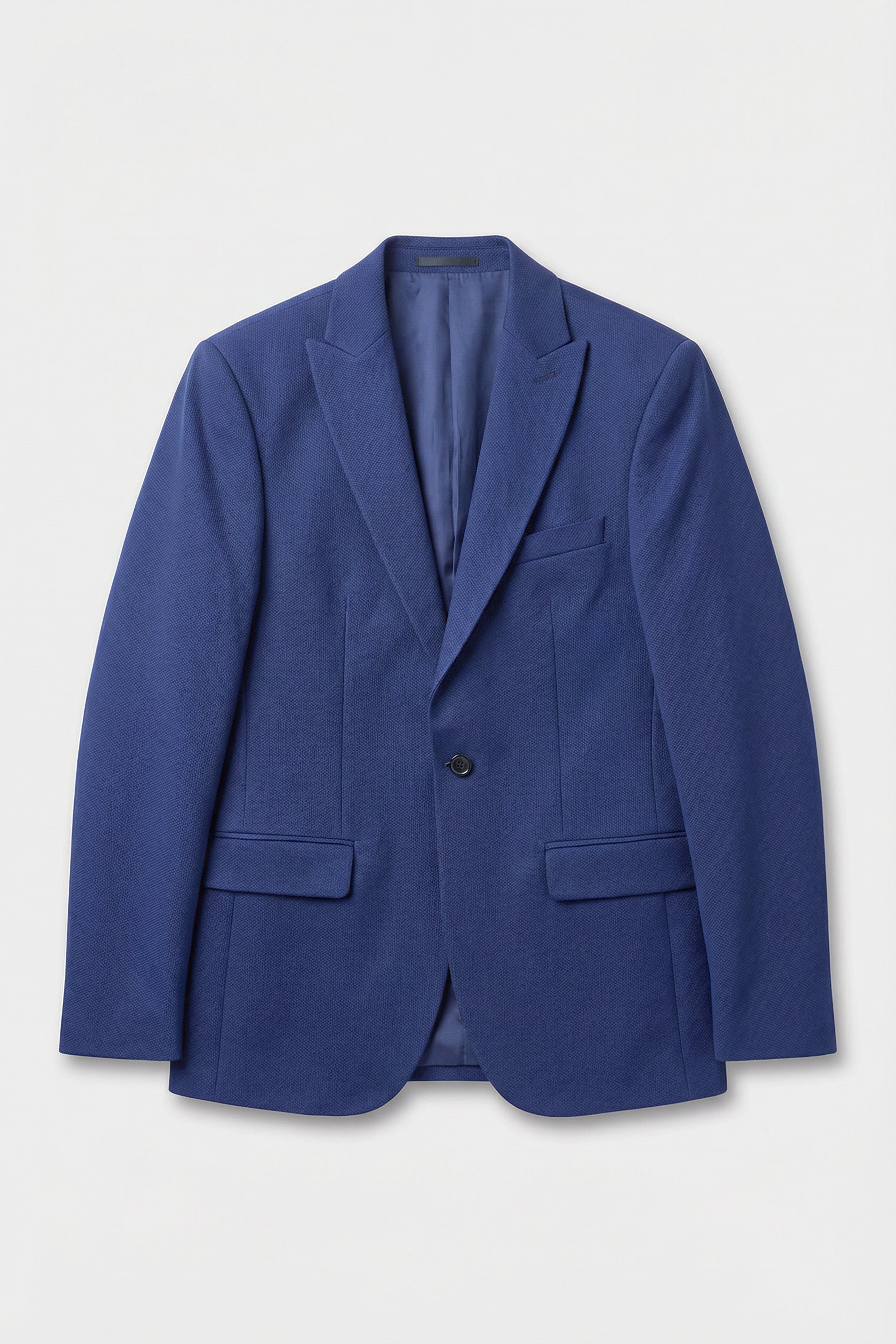 Men’s Textured Formal Suit Jacket - Core - Navy Blue Front Picture